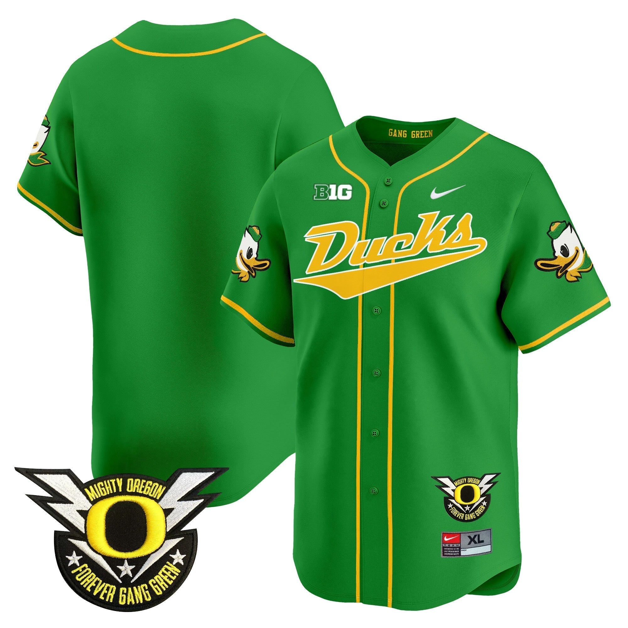 ORE 2024 Forever Gang Green & BIG Patch Vapor Baseball Jersey - Stitched