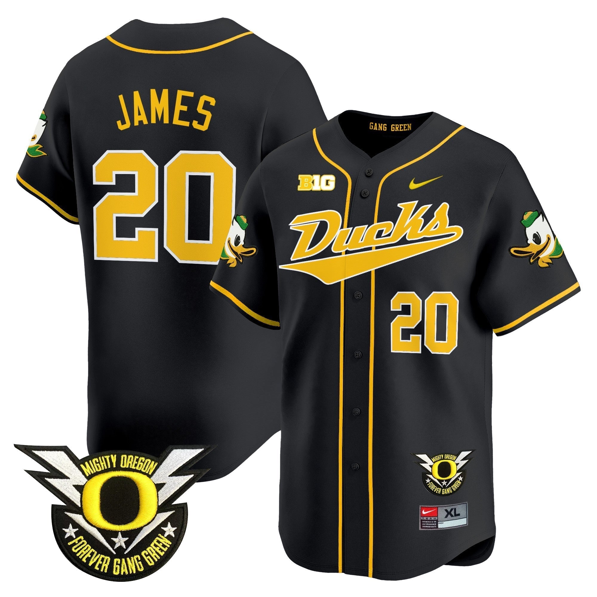 ORE 2024 Forever Gang Green & BIG Patch Vapor Baseball Jersey - Stitched