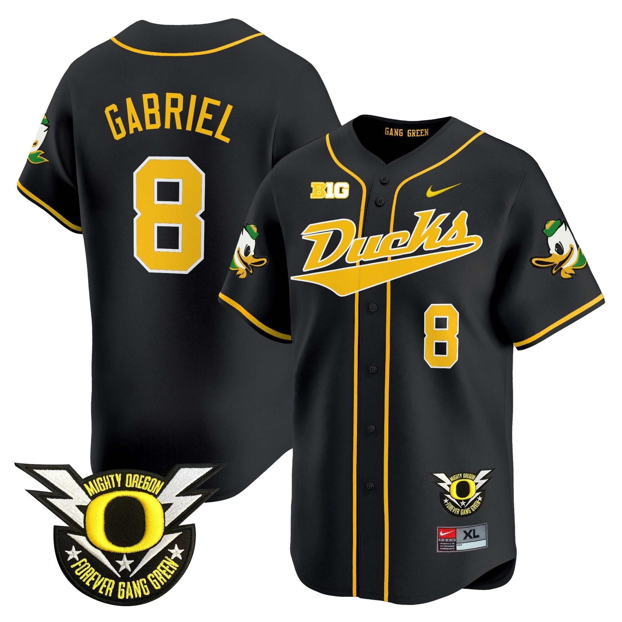 ORE 2024 Forever Gang Green & BIG Patch Vapor Baseball Jersey - Stitched