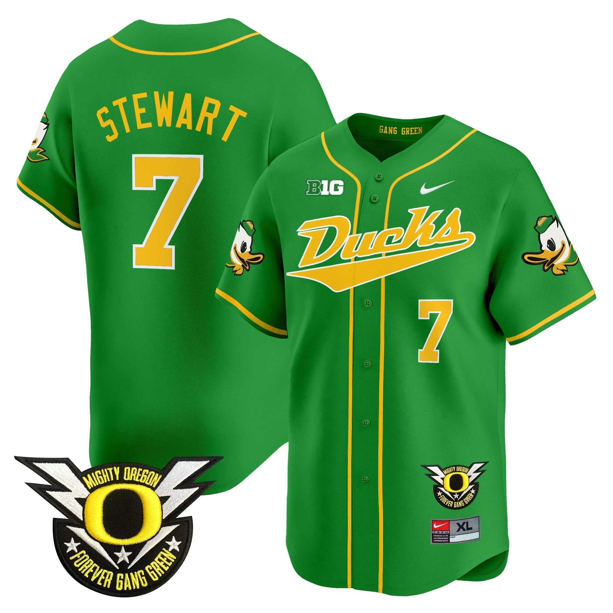 ORE 2024 Forever Gang Green & BIG Patch Vapor Baseball Jersey - Stitched