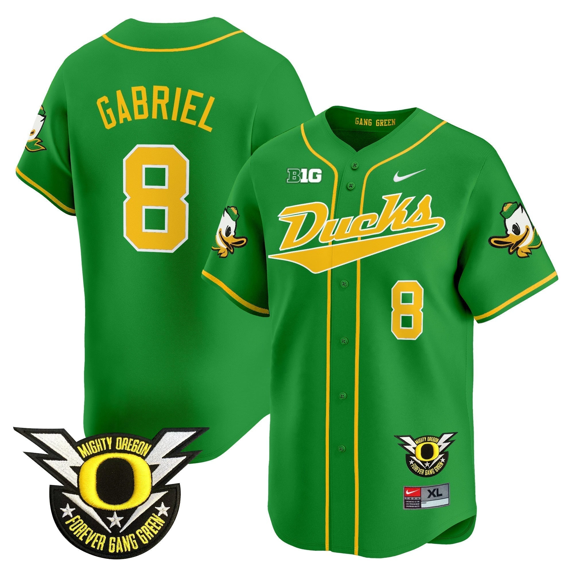 ORE 2024 Forever Gang Green & BIG Patch Vapor Baseball Jersey - Stitched