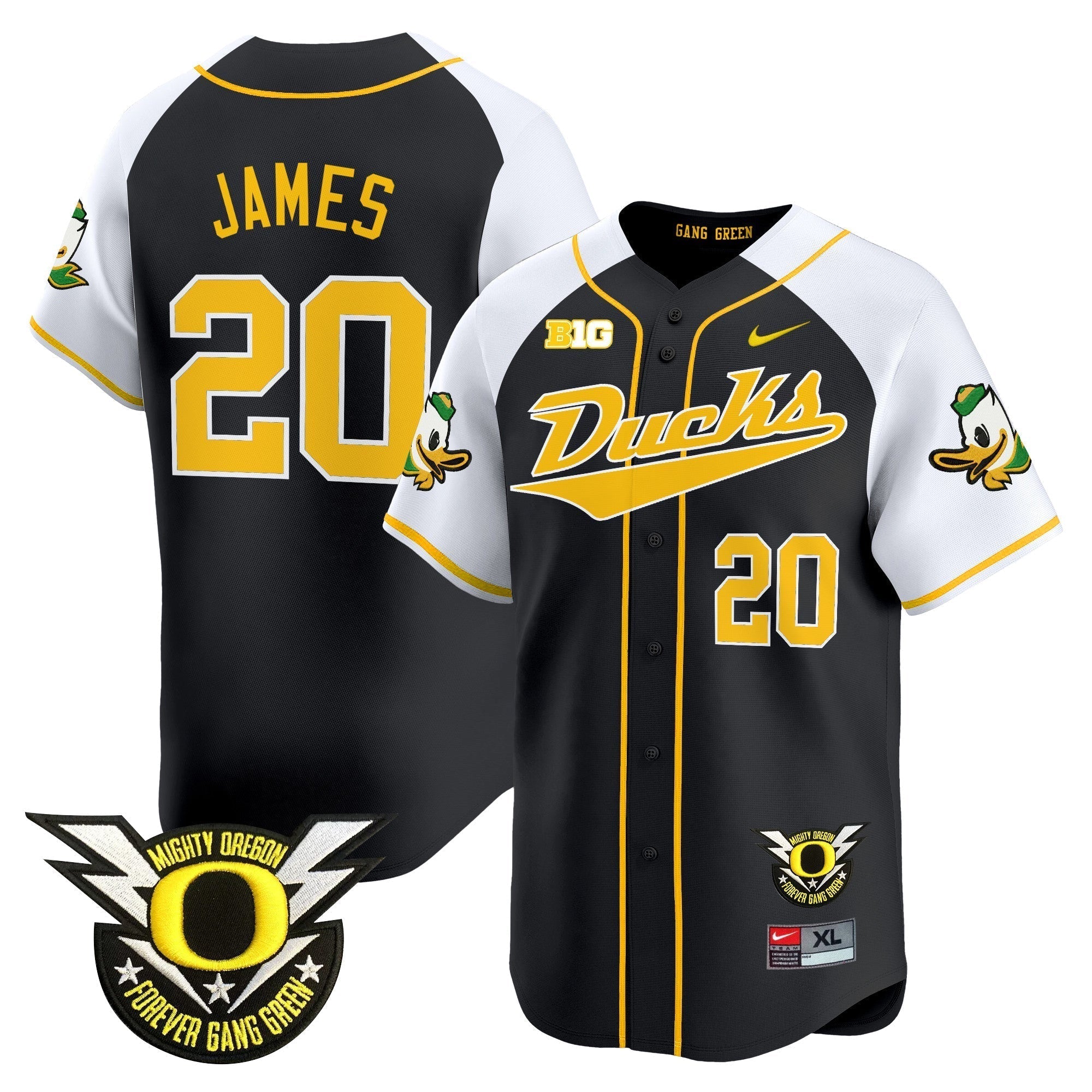 ORE 2024 Forever Gang Green & BIG Patch Vapor Baseball Jersey - Stitched