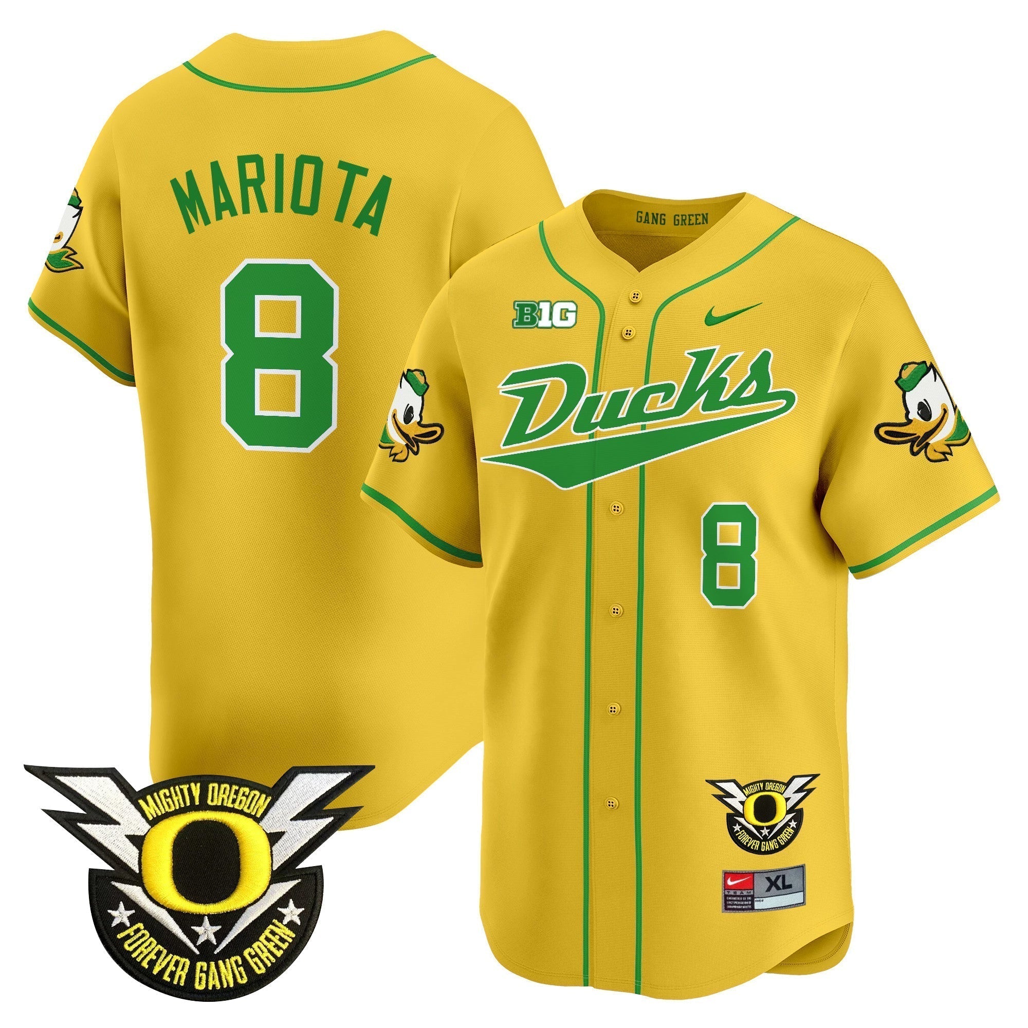 ORE 2024 Forever Gang Green & BIG Patch Vapor Baseball Jersey - Stitched