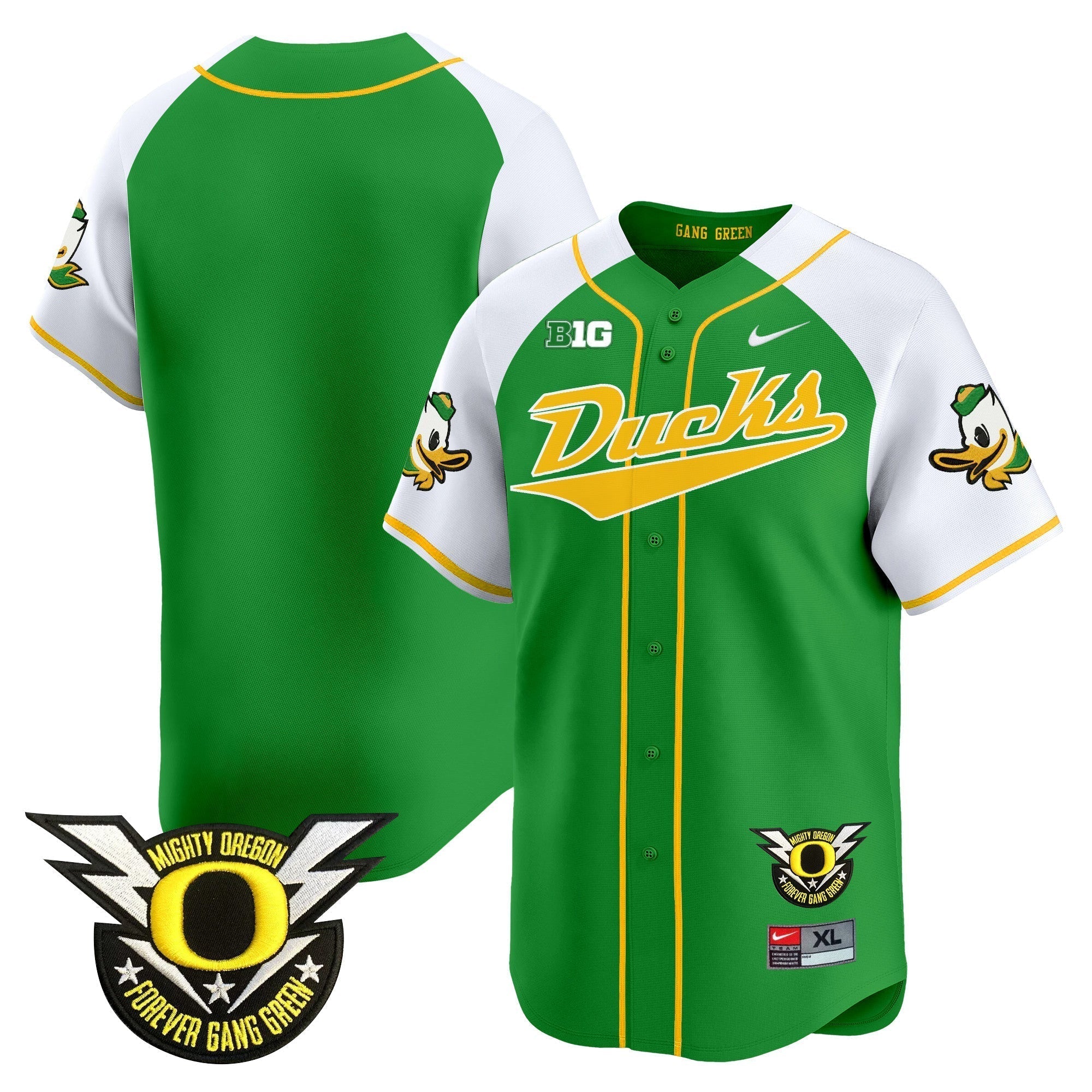 ORE 2024 Forever Gang Green & BIG Patch Vapor Baseball Jersey - Stitched