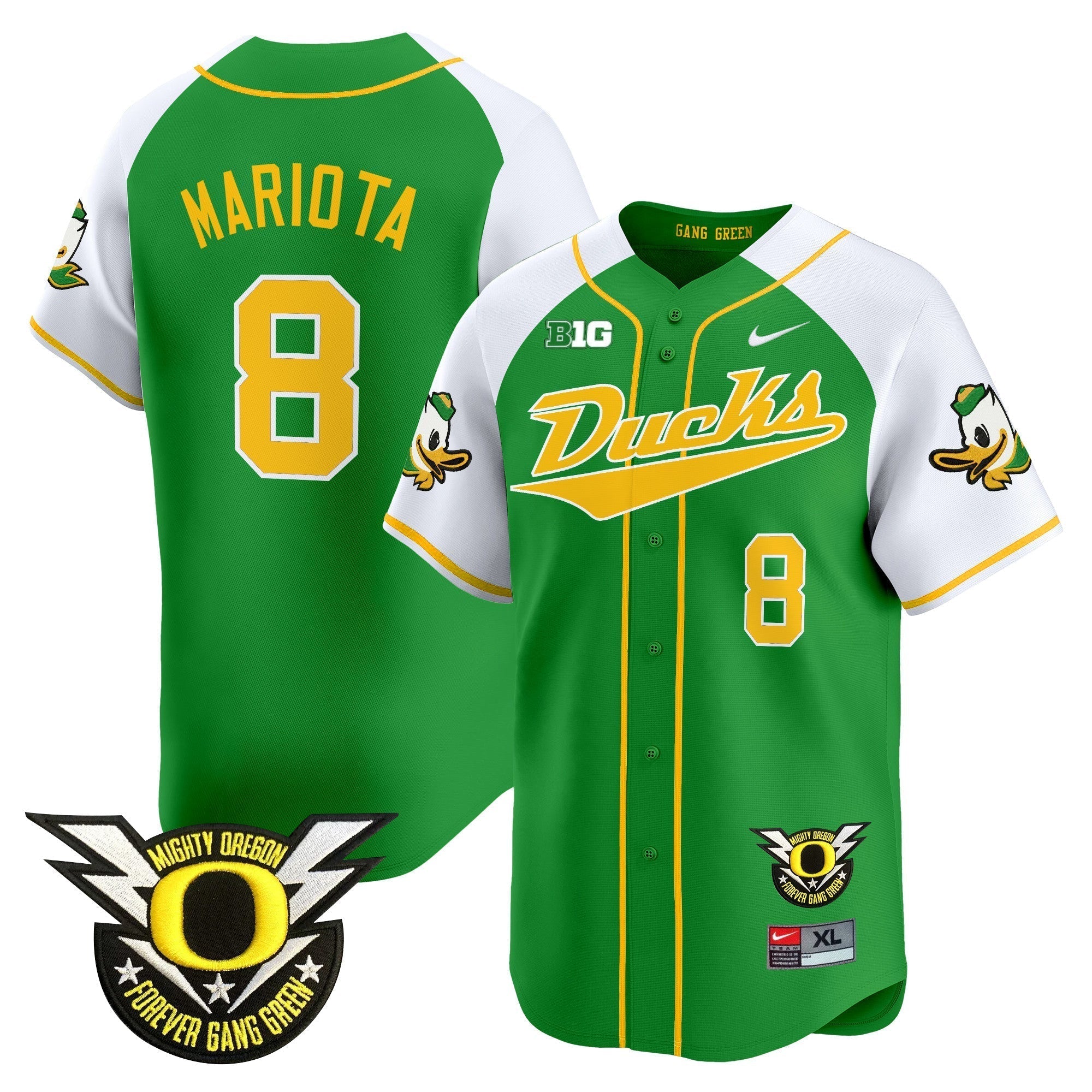 ORE 2024 Forever Gang Green & BIG Patch Vapor Baseball Jersey - Stitched