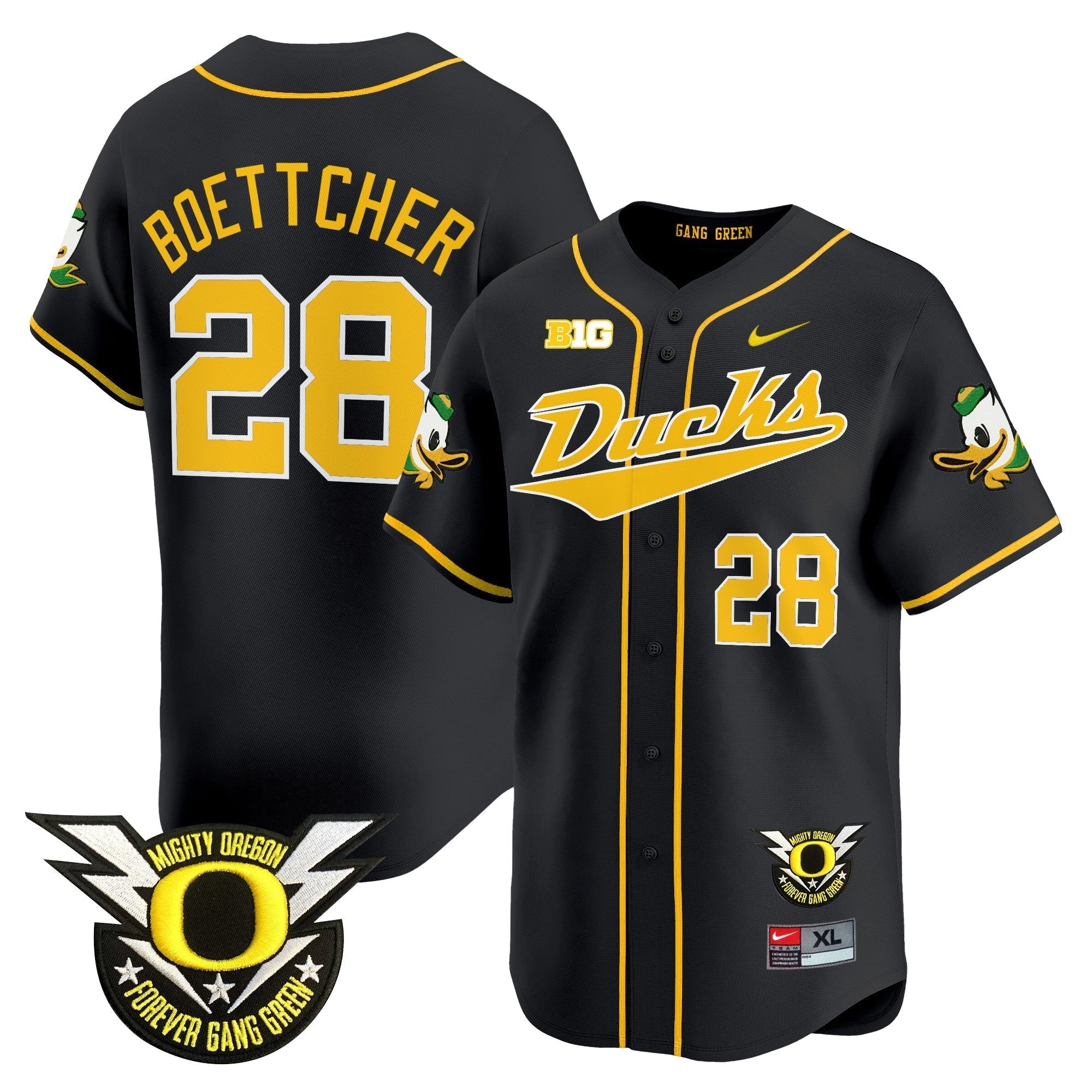 ORE 2024 Forever Gang Green & BIG Patch Vapor Baseball Jersey - Stitched