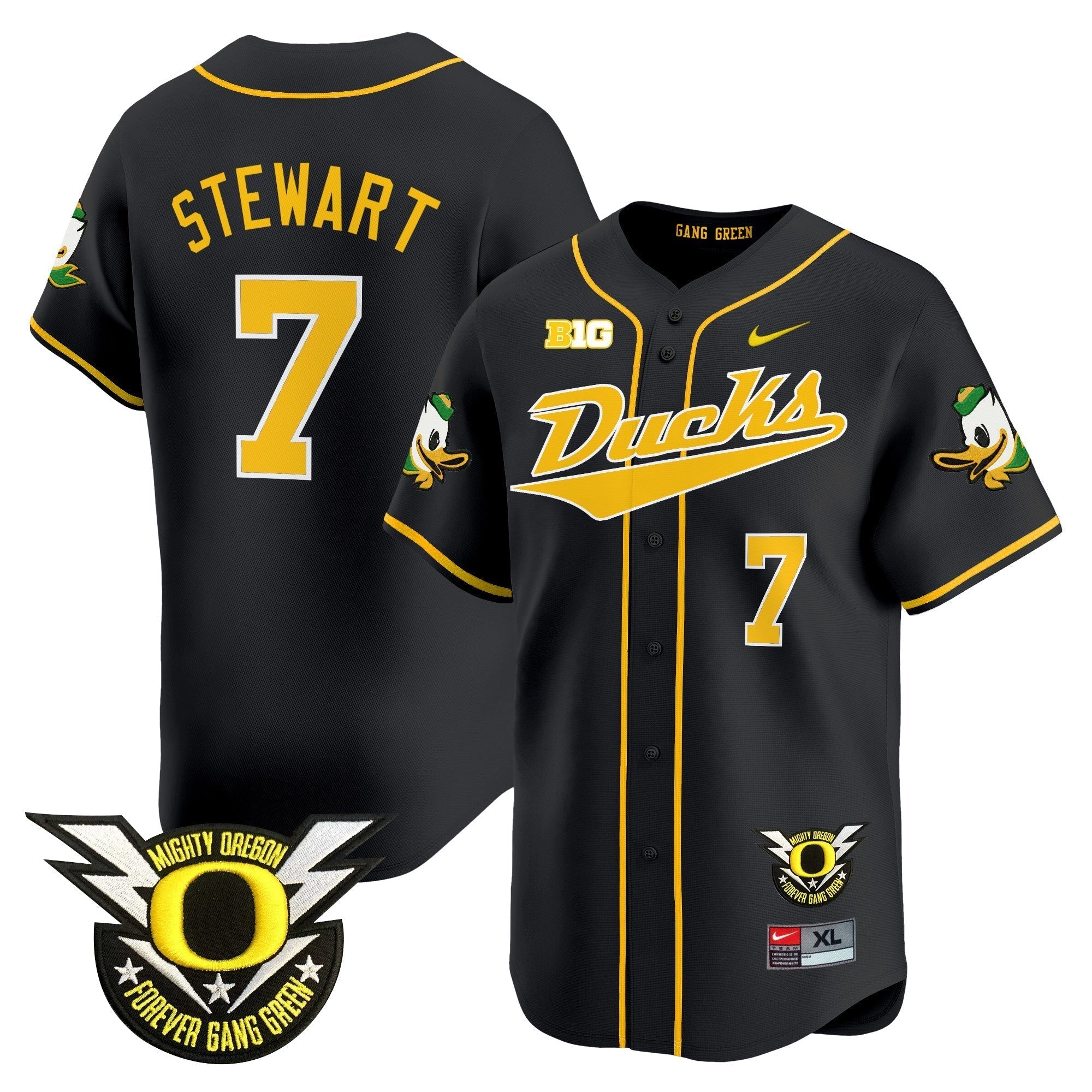 ORE 2024 Forever Gang Green & BIG Patch Vapor Baseball Jersey - Stitched