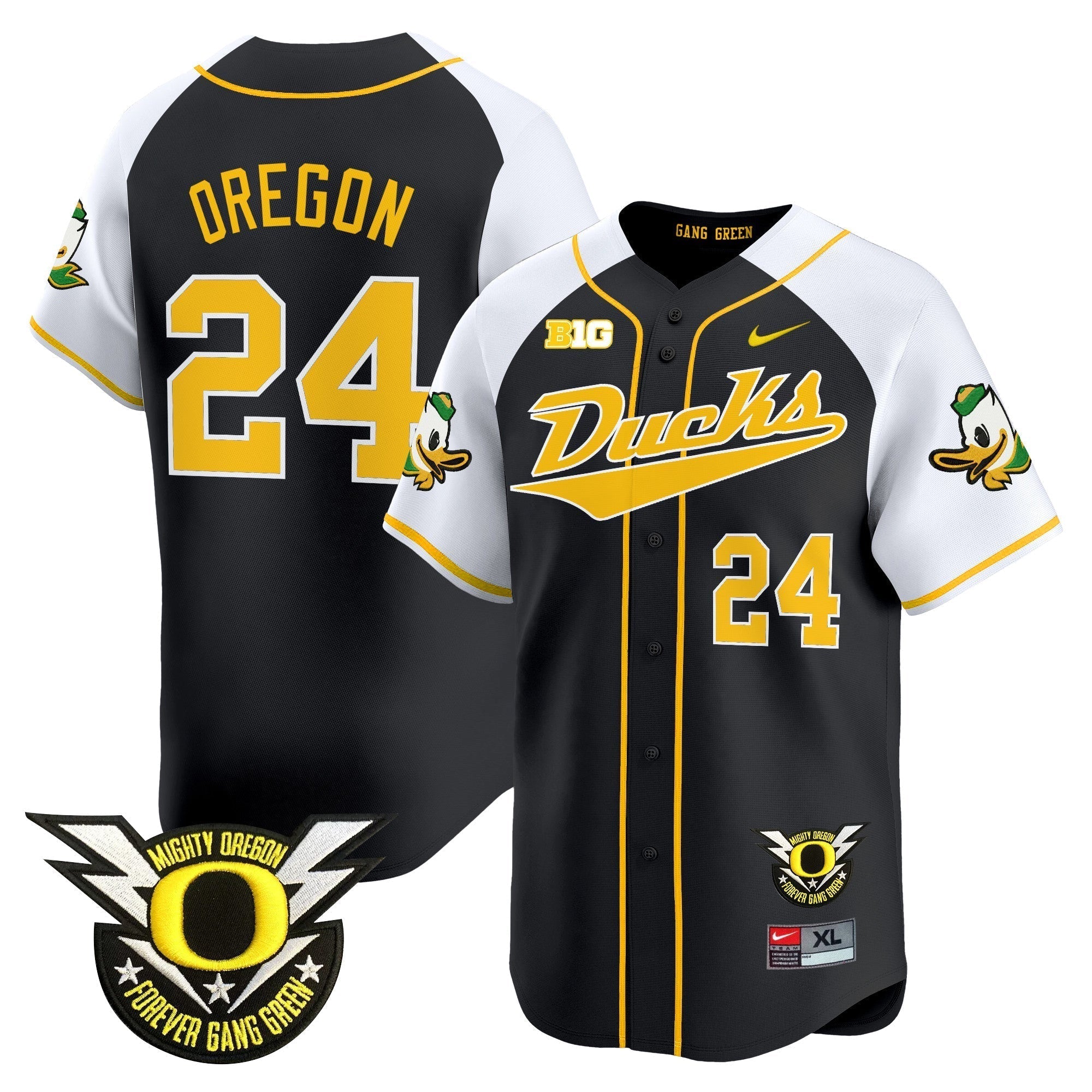 ORE 2024 Forever Gang Green & BIG Patch Vapor Baseball Jersey - Stitched