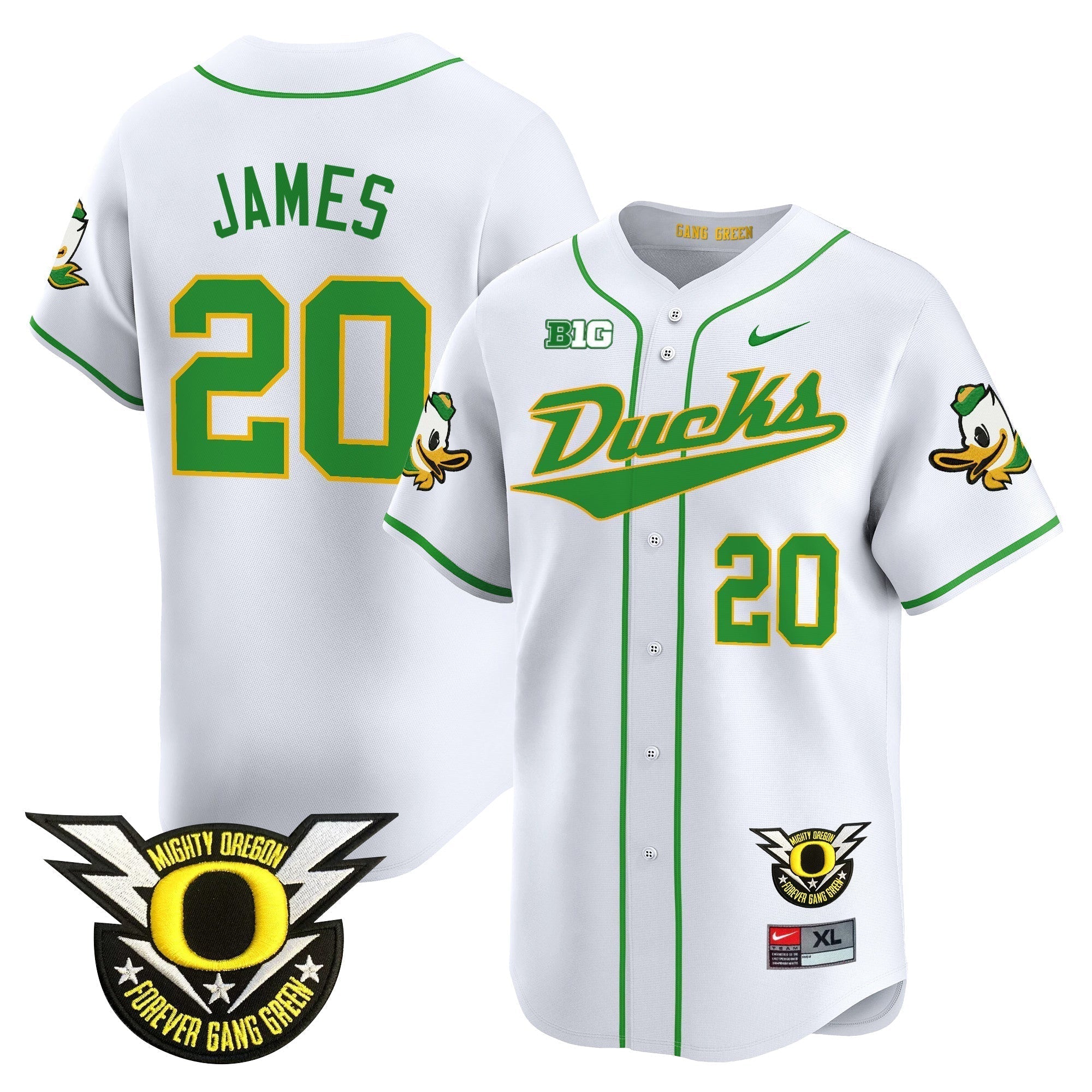 ORE 2024 Forever Gang Green & BIG Patch Vapor Baseball Jersey - Stitched