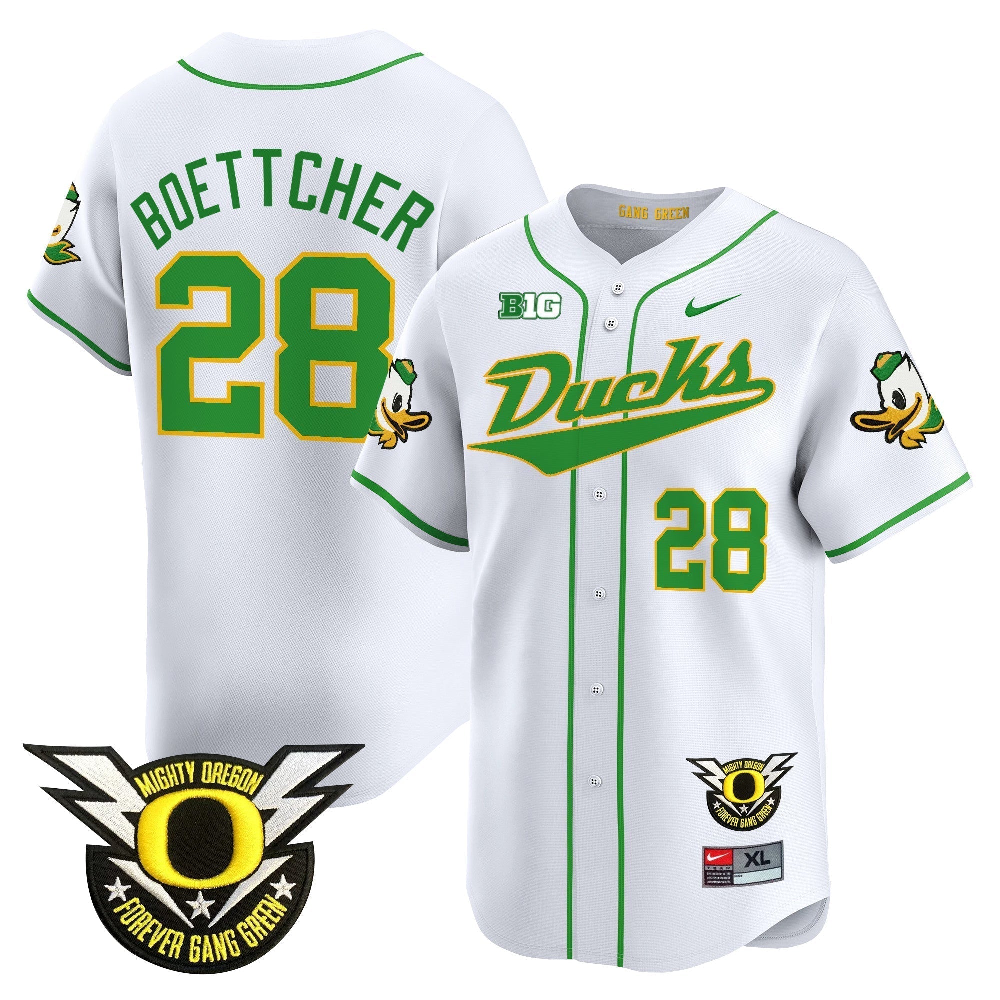 ORE 2024 Forever Gang Green & BIG Patch Vapor Baseball Jersey - Stitched