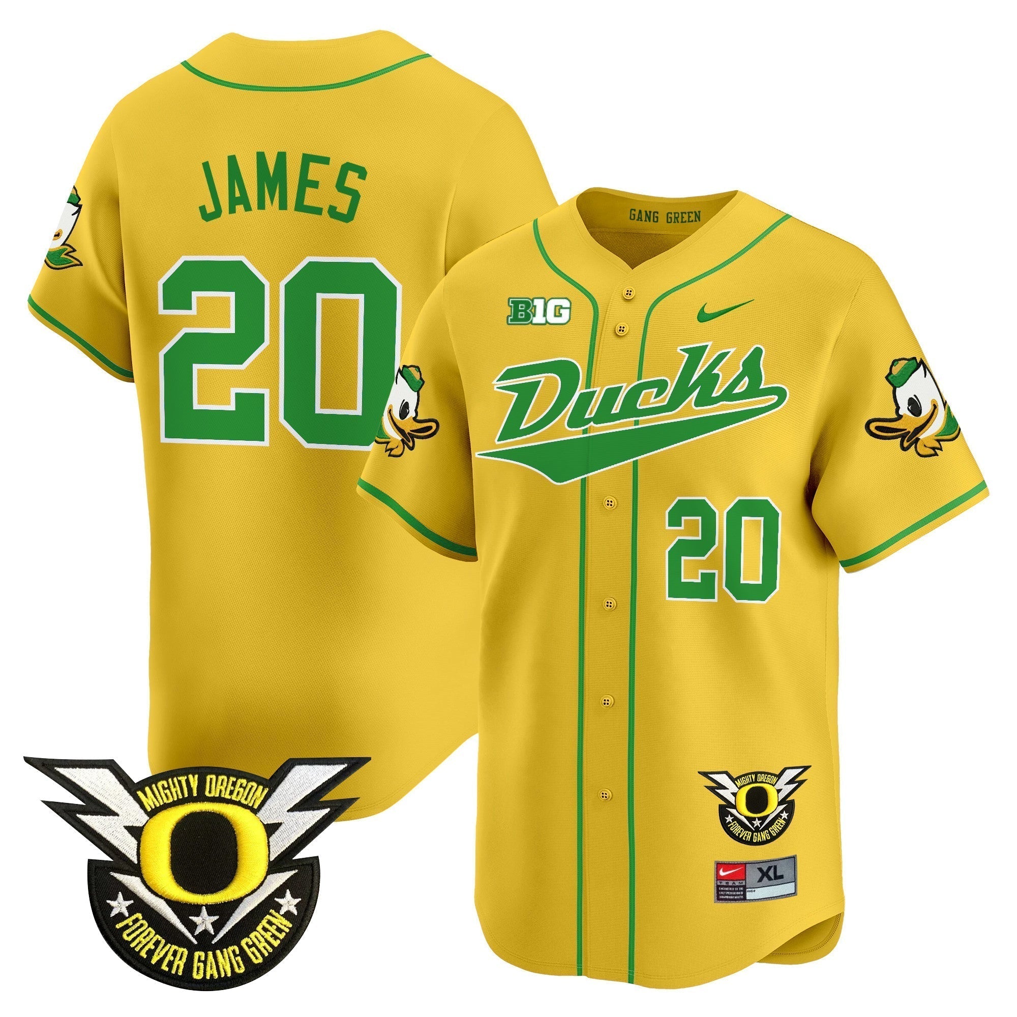 ORE 2024 Forever Gang Green & BIG Patch Vapor Baseball Jersey - Stitched