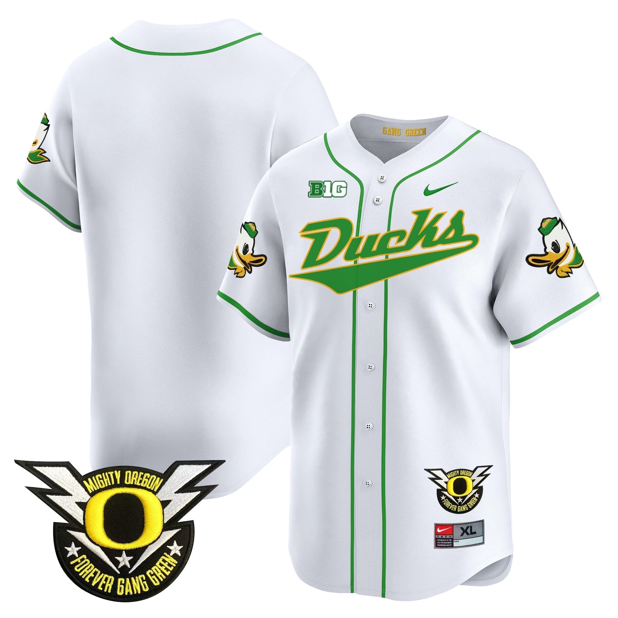 ORE 2024 Forever Gang Green & BIG Patch Vapor Baseball Jersey - Stitched