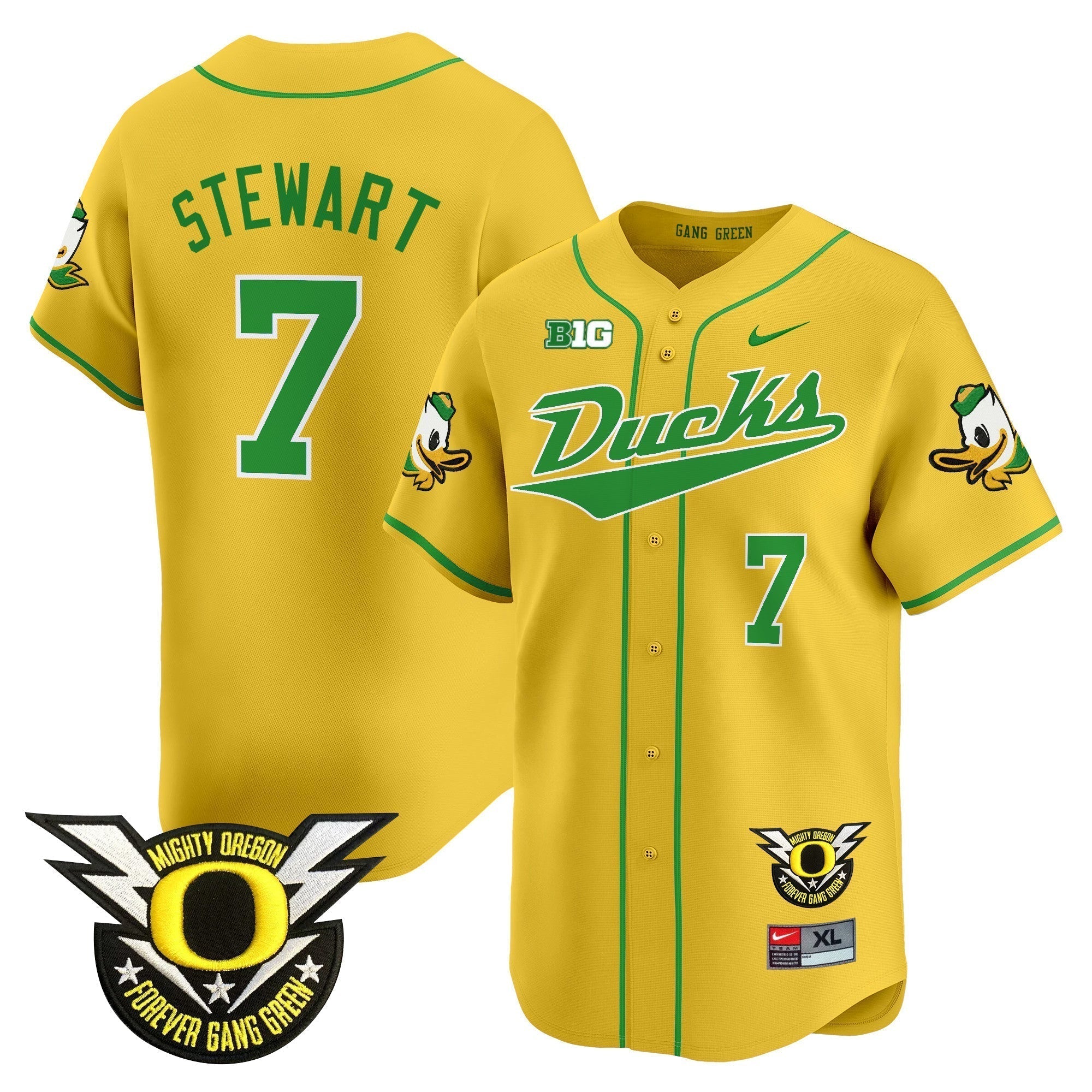 ORE 2024 Forever Gang Green & BIG Patch Vapor Baseball Jersey - Stitched