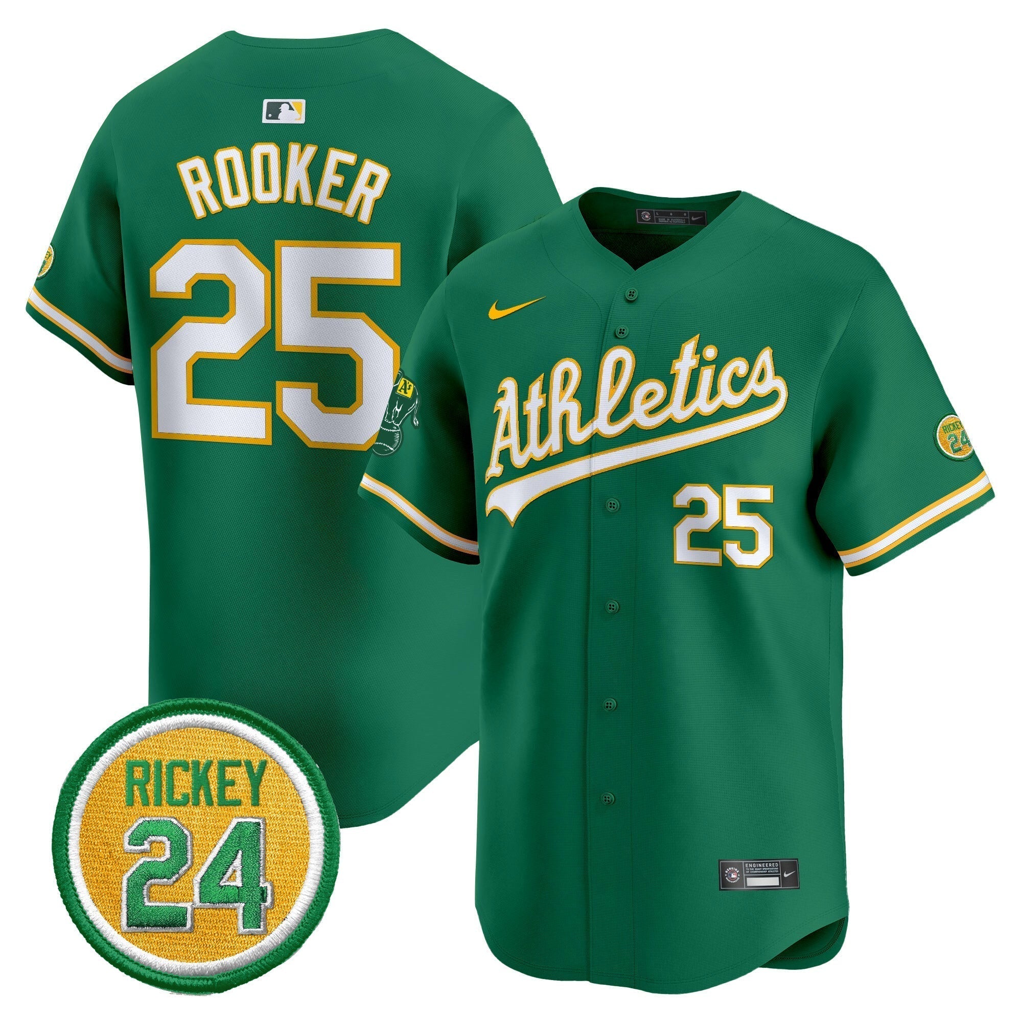 OAK Rickey Henderson Patch Vapor Premier Limited Jersey - Stitched