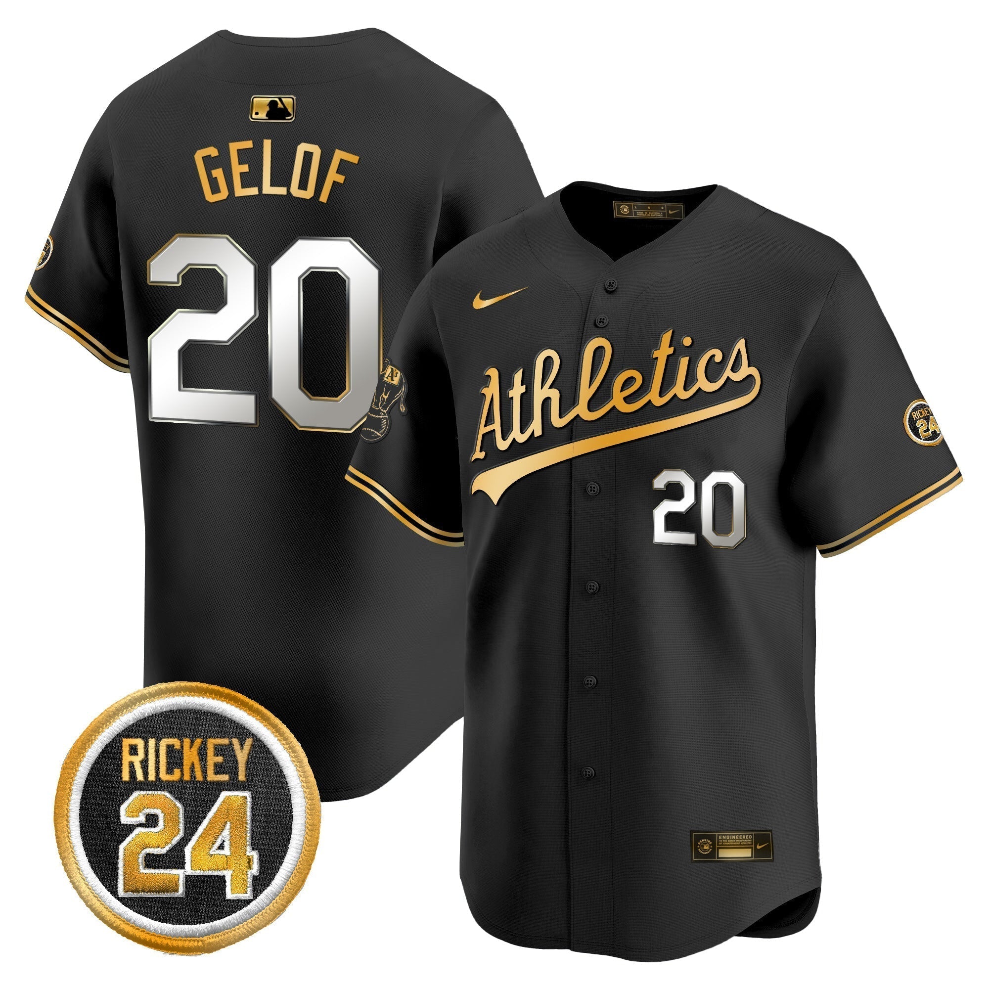 OAK Rickey Henderson Patch Vapor Premier Limited Jersey - Stitched