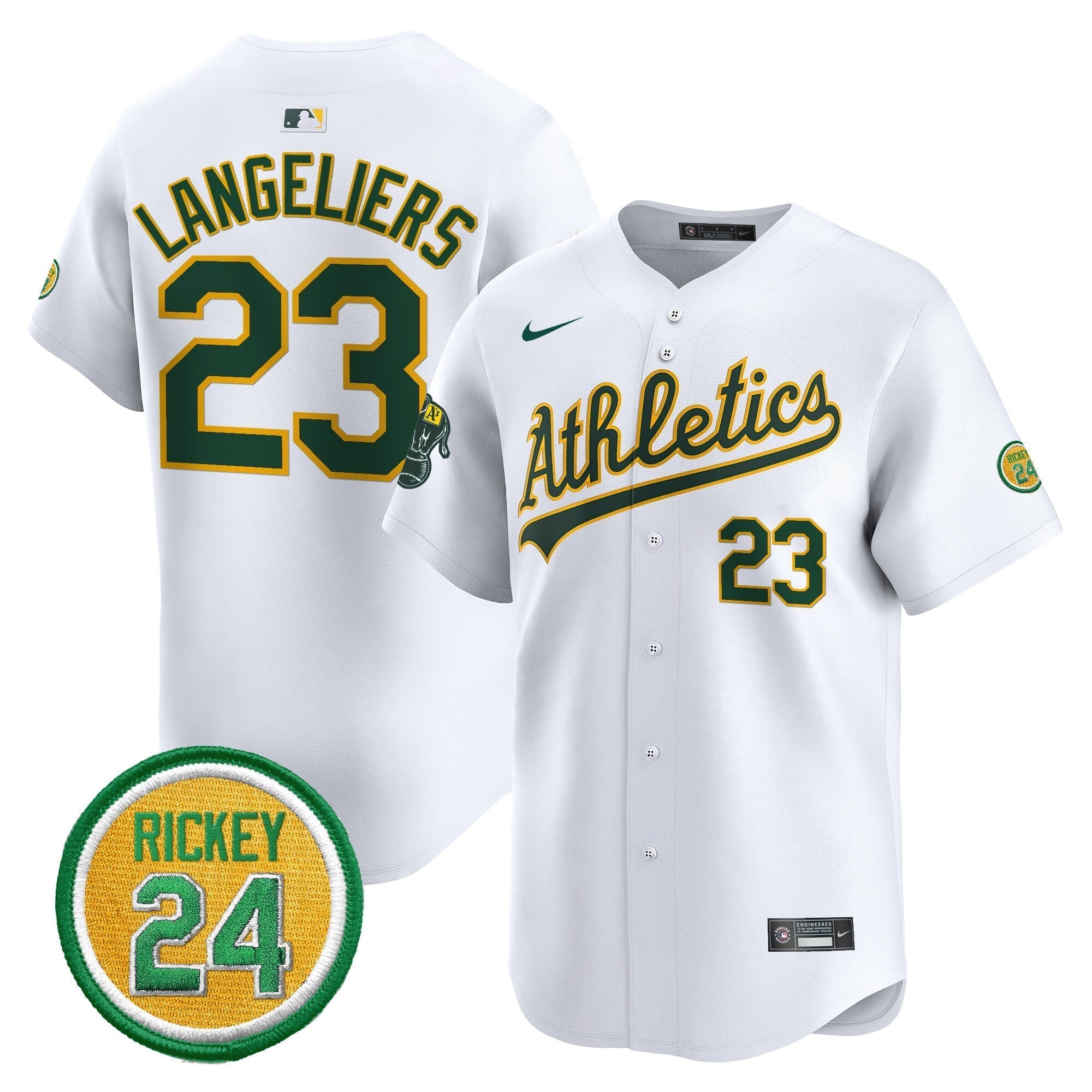 OAK Rickey Henderson Patch Vapor Premier Limited Jersey - Stitched