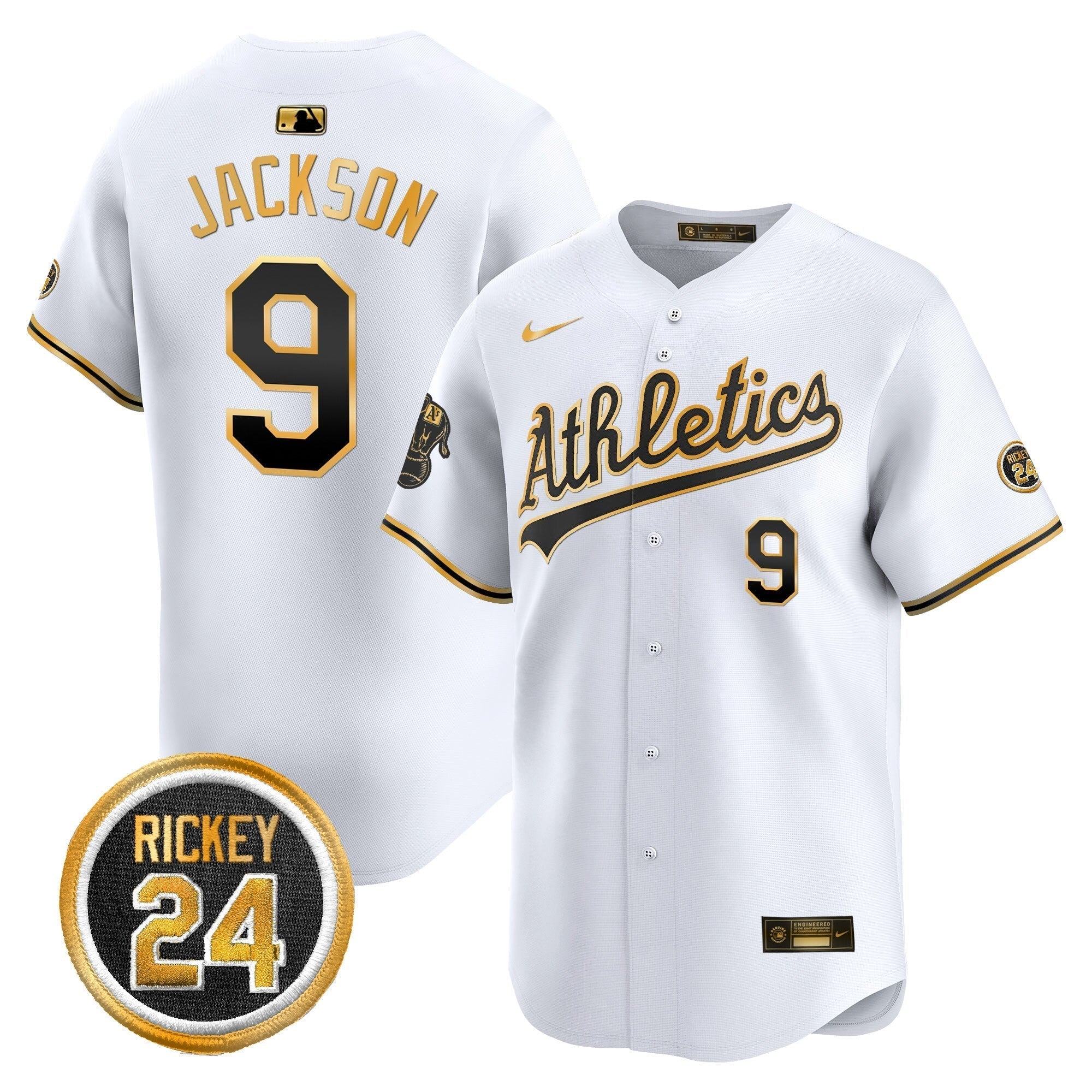 OAK Rickey Henderson Patch Vapor Premier Limited Jersey - Stitched