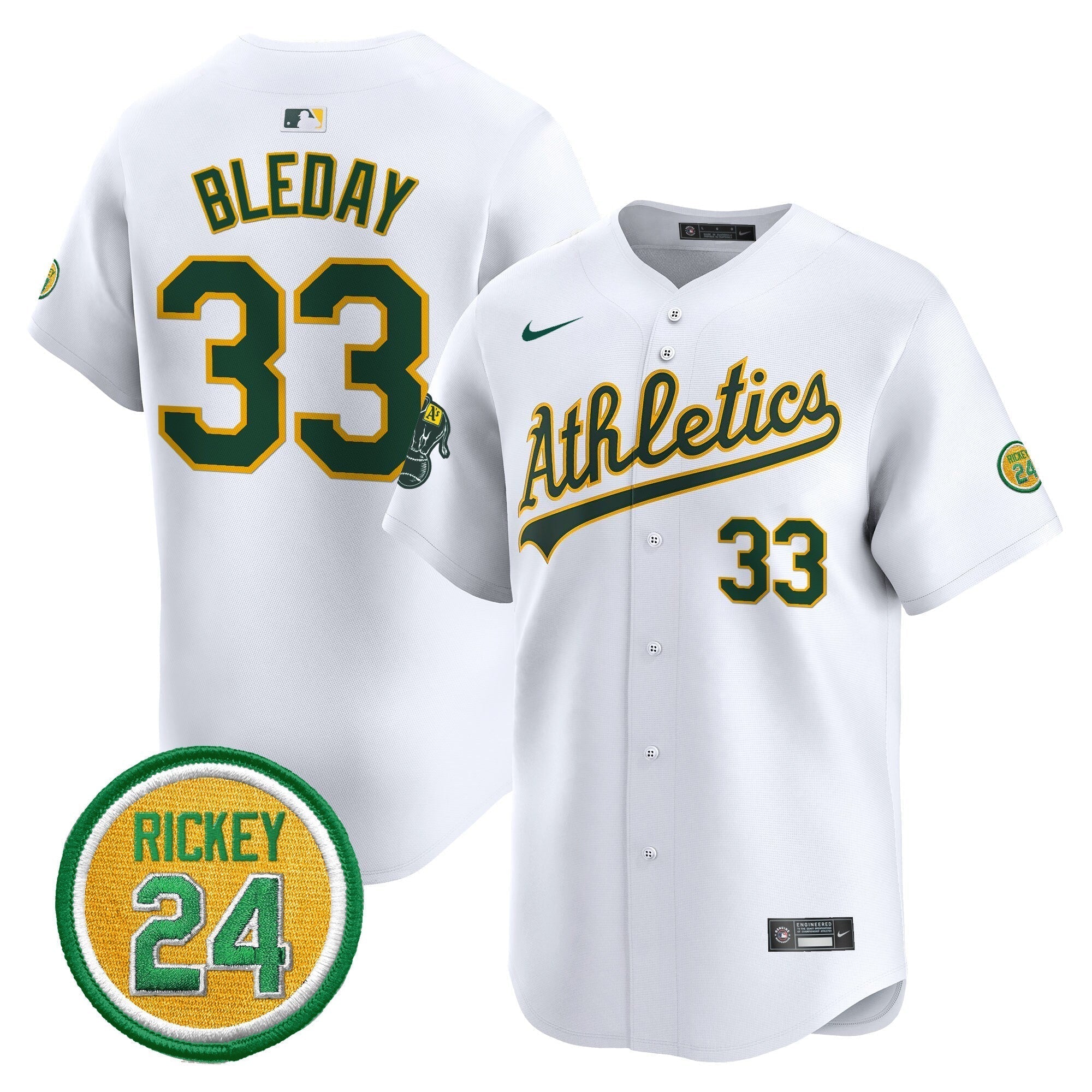 OAK Rickey Henderson Patch Vapor Premier Limited Jersey - Stitched