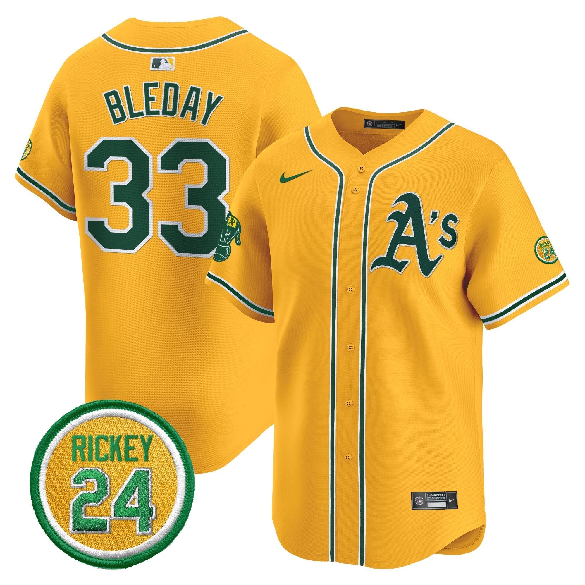 OAK Rickey Henderson Patch Vapor Premier Limited Jersey - Stitched