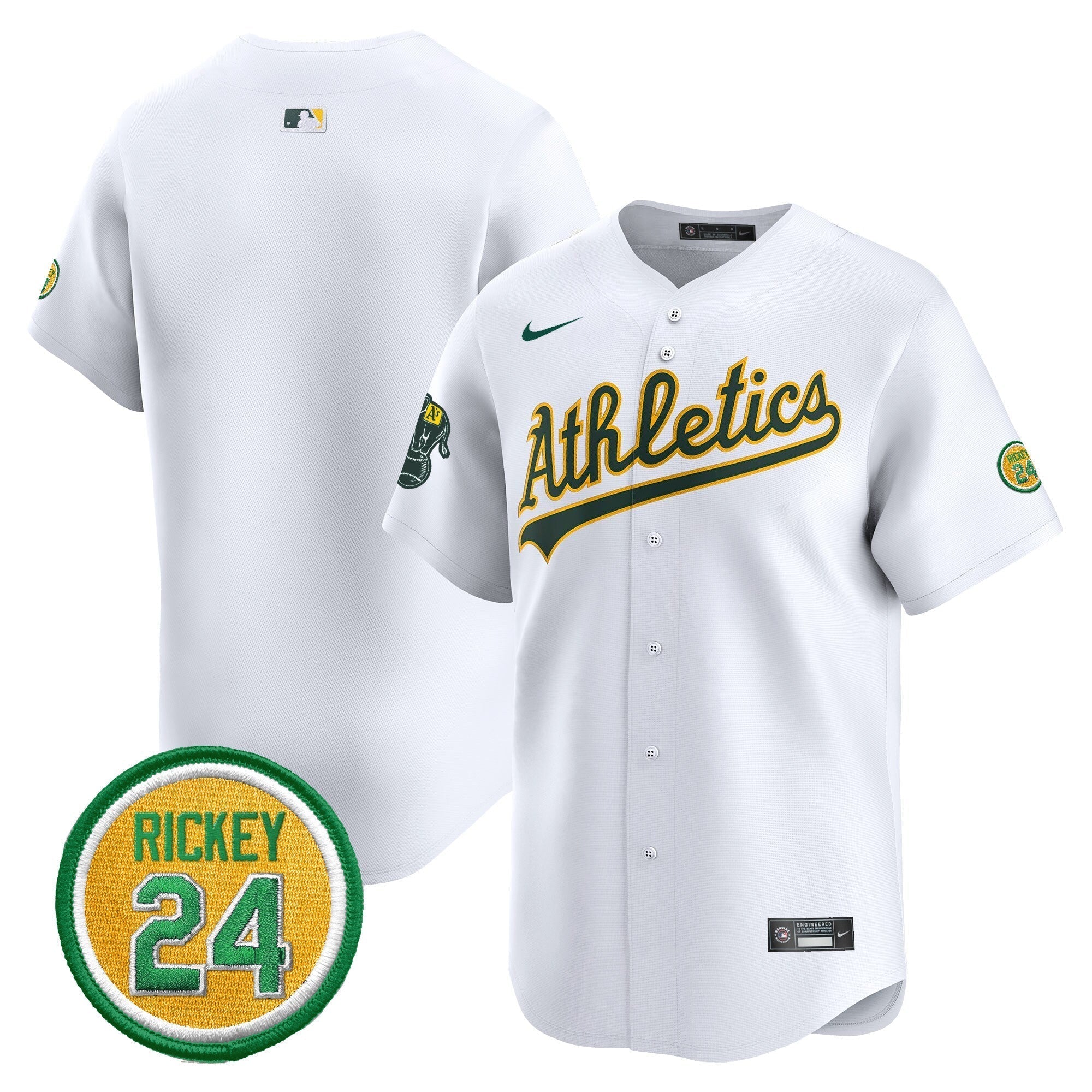 OAK Rickey Henderson Patch Vapor Premier Limited Jersey - Stitched