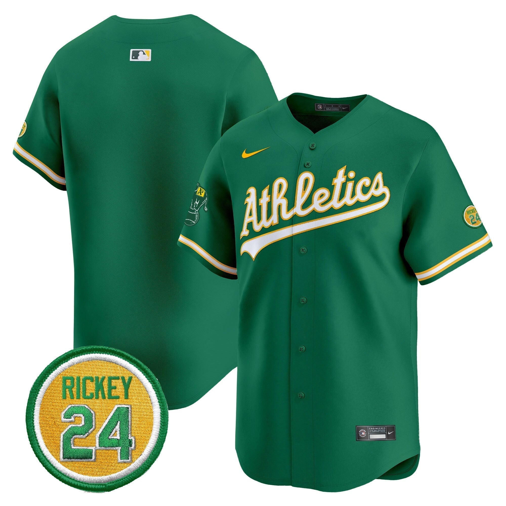 OAK Rickey Henderson Patch Vapor Premier Limited Jersey - Stitched