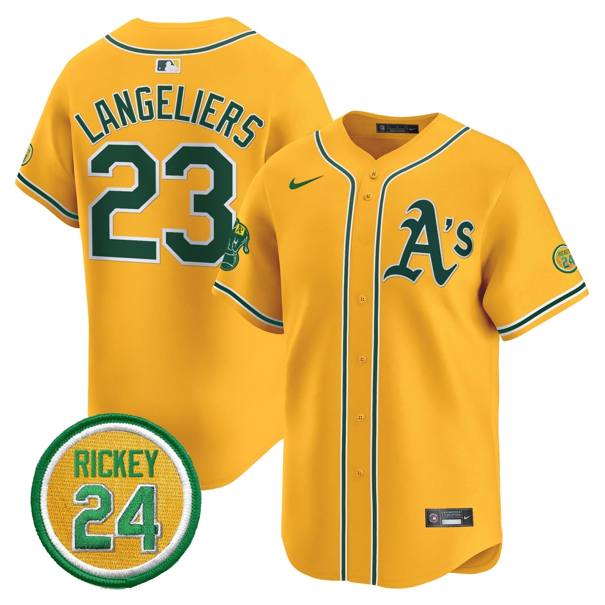 OAK Rickey Henderson Patch Vapor Premier Limited Jersey - Stitched