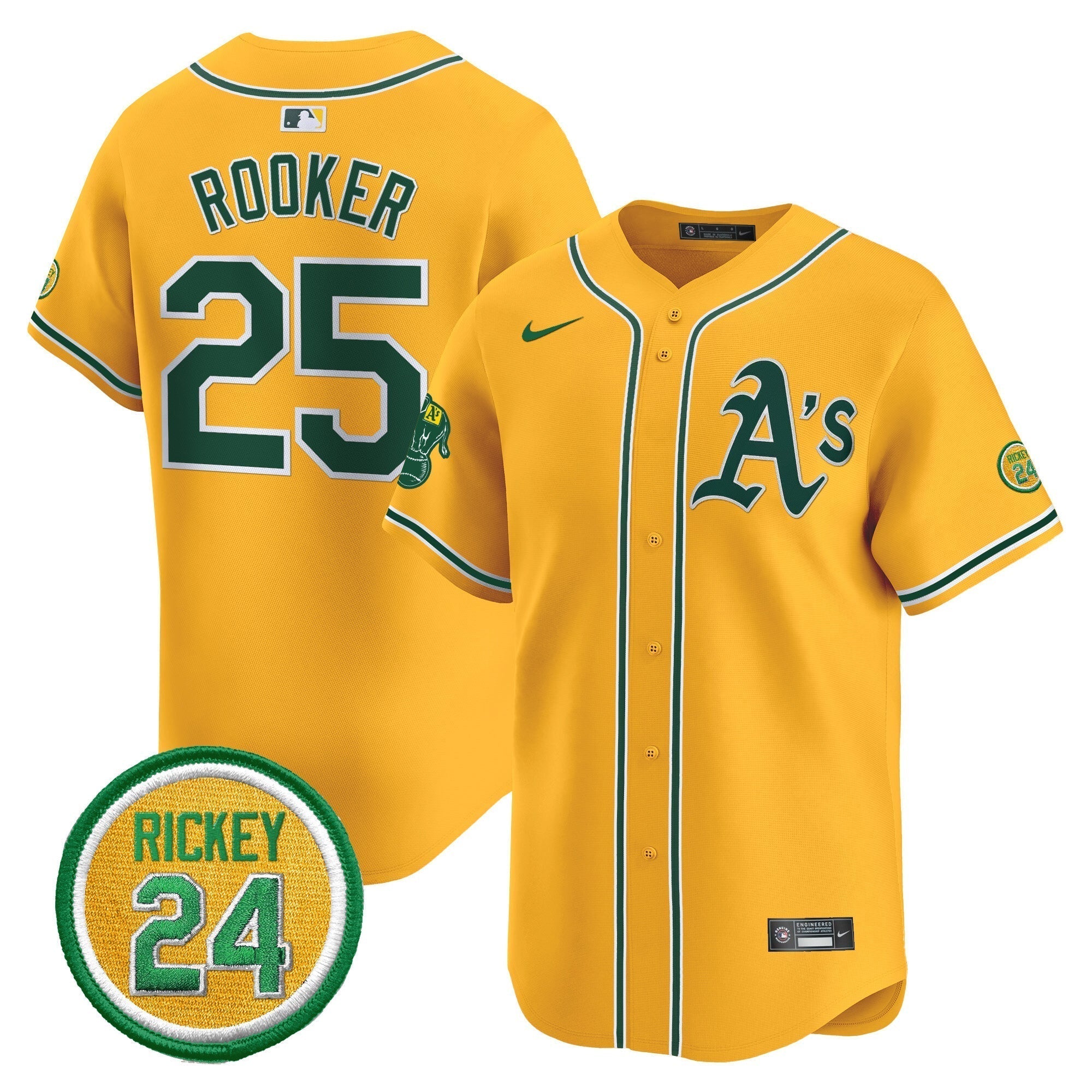 OAK Rickey Henderson Patch Vapor Premier Limited Jersey - Stitched