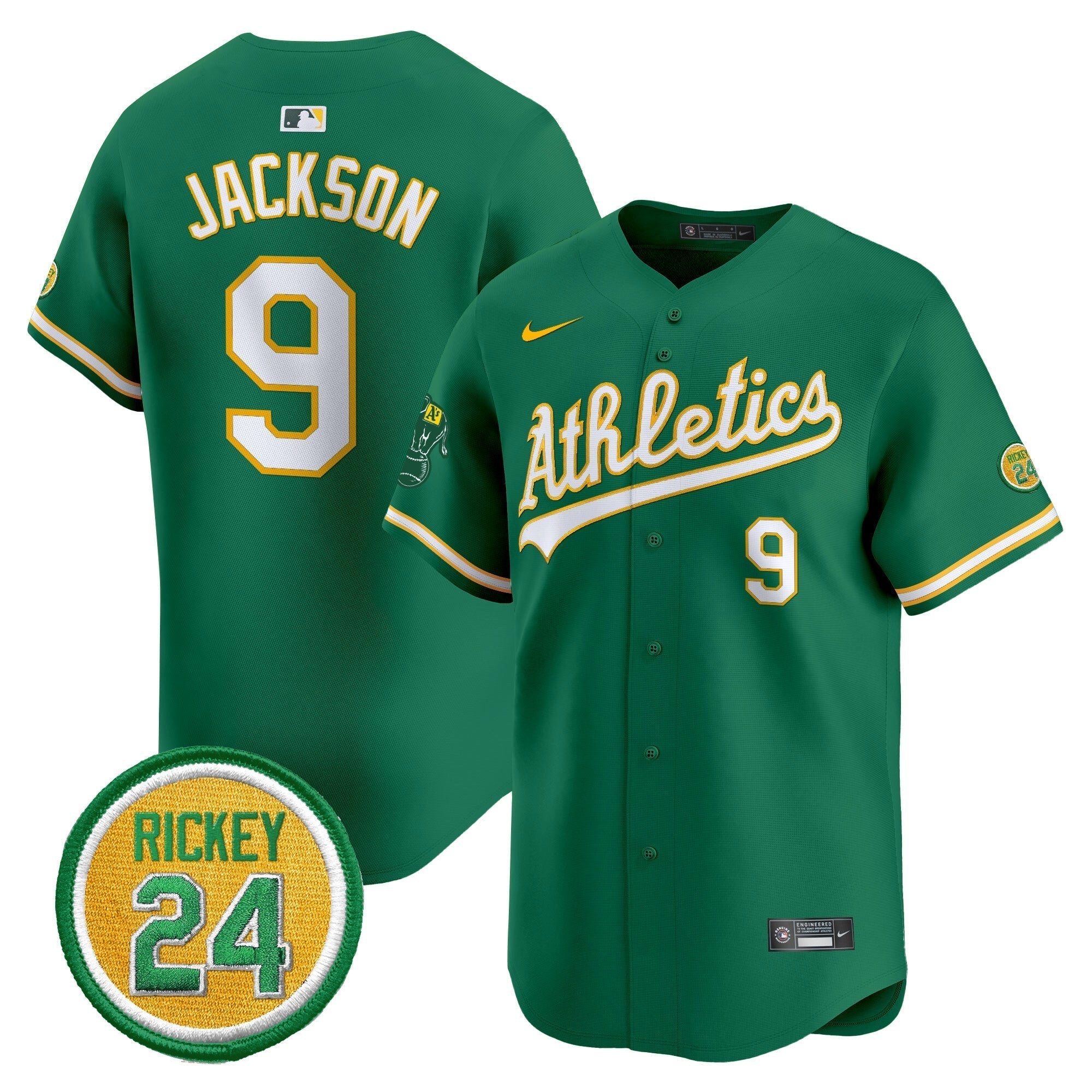 OAK Rickey Henderson Patch Vapor Premier Limited Jersey - Stitched