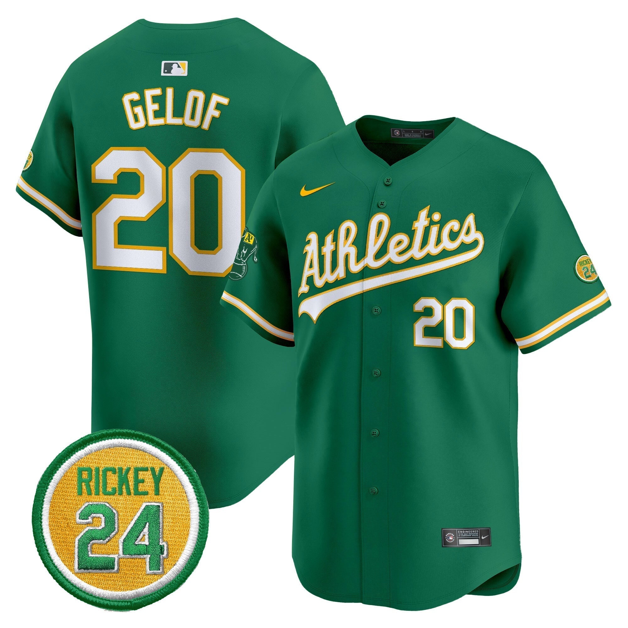 OAK Rickey Henderson Patch Vapor Premier Limited Jersey - Stitched