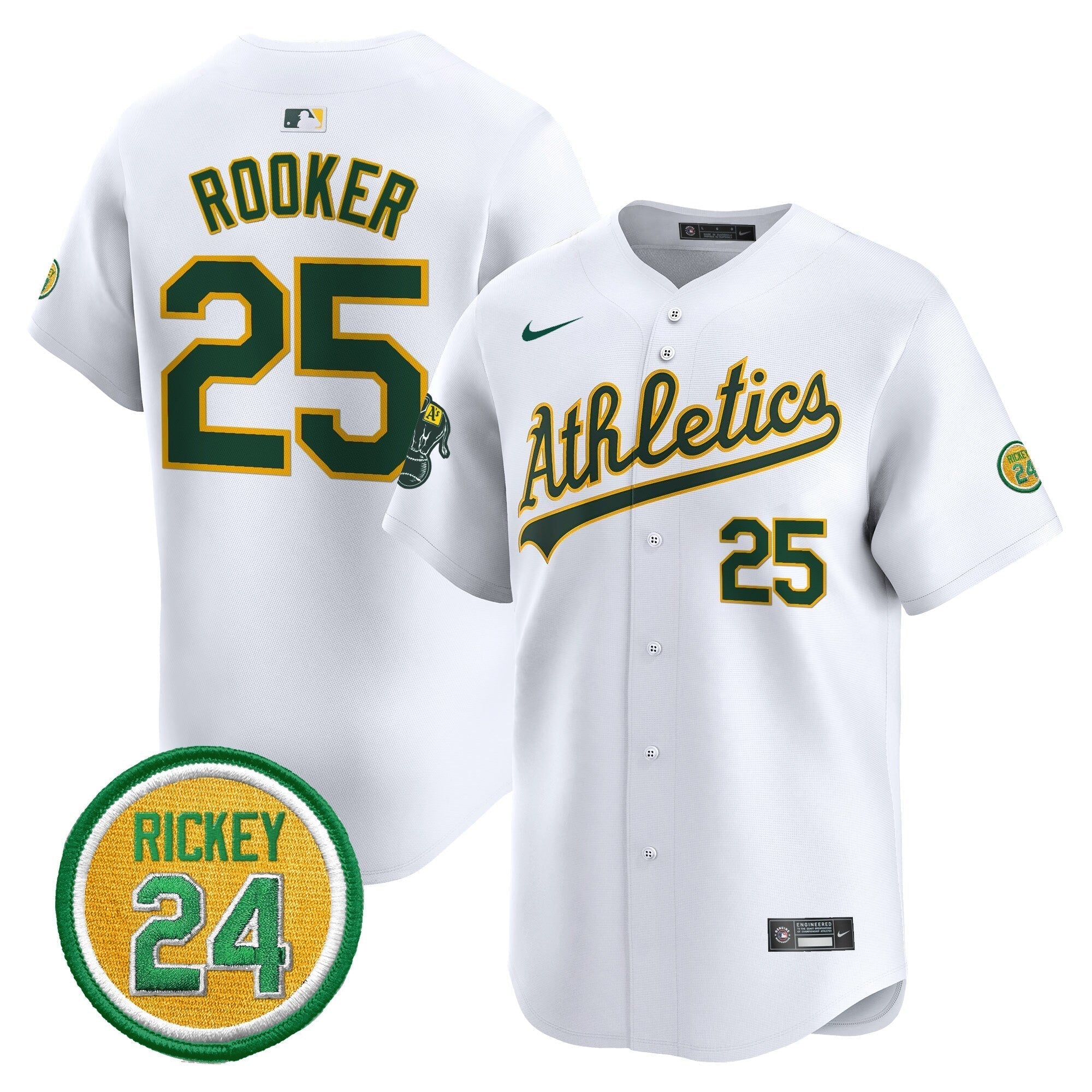OAK Rickey Henderson Patch Vapor Premier Limited Jersey - Stitched