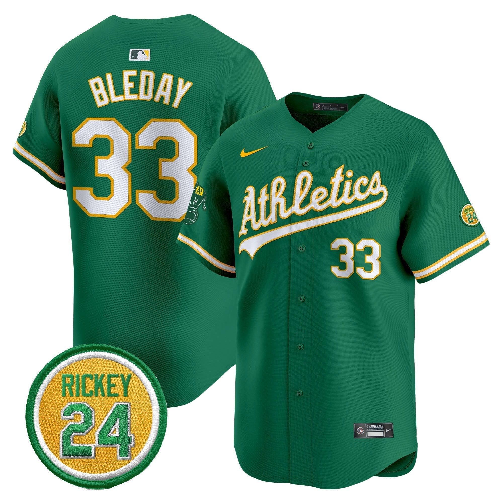 OAK Rickey Henderson Patch Vapor Premier Limited Jersey - Stitched