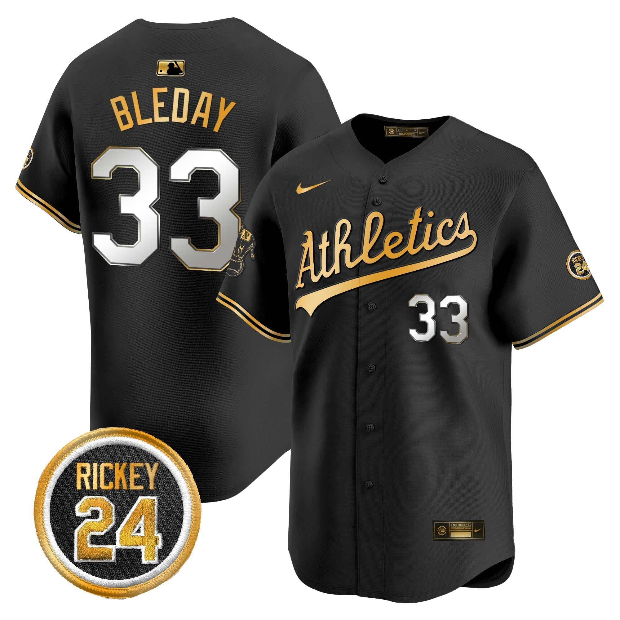 OAK Rickey Henderson Patch Vapor Premier Limited Jersey - Stitched