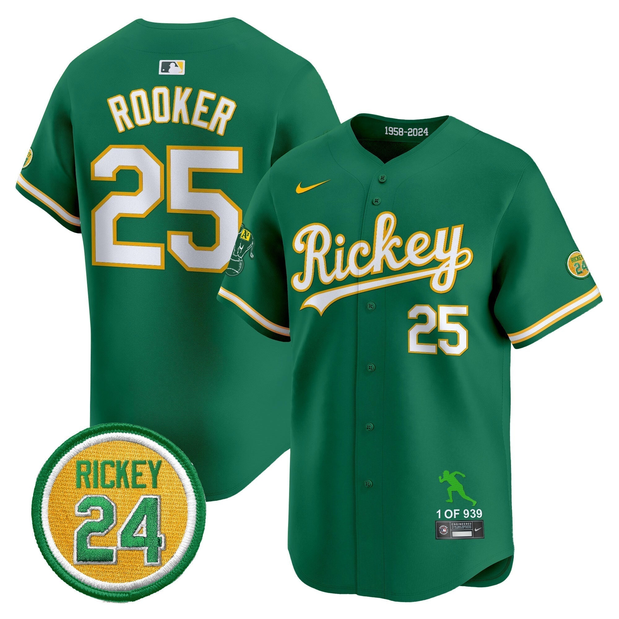 OAK Rickey Tribute style Vapor Premier Limited Jersey - Stitched