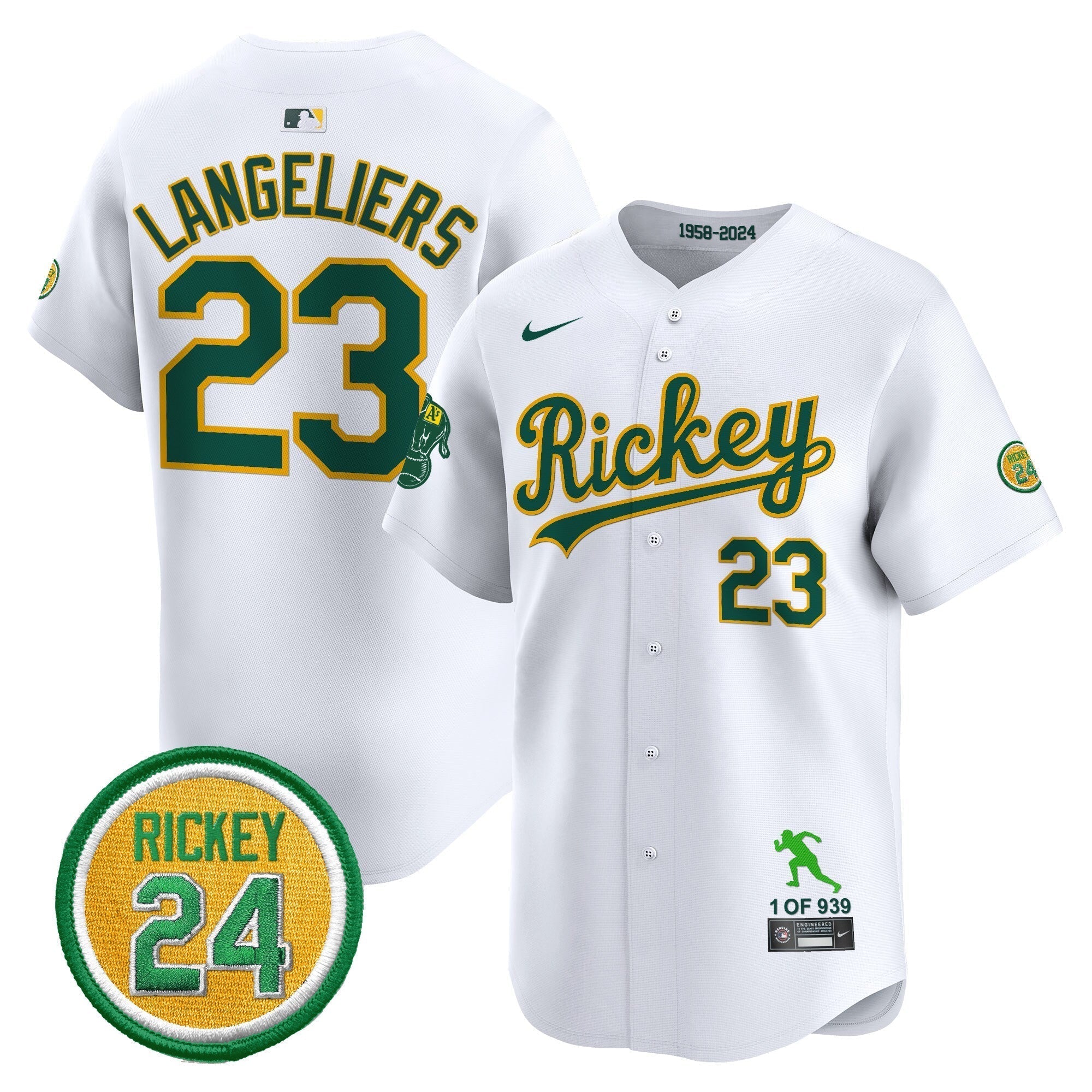 OAK Rickey Tribute style Vapor Premier Limited Jersey - Stitched