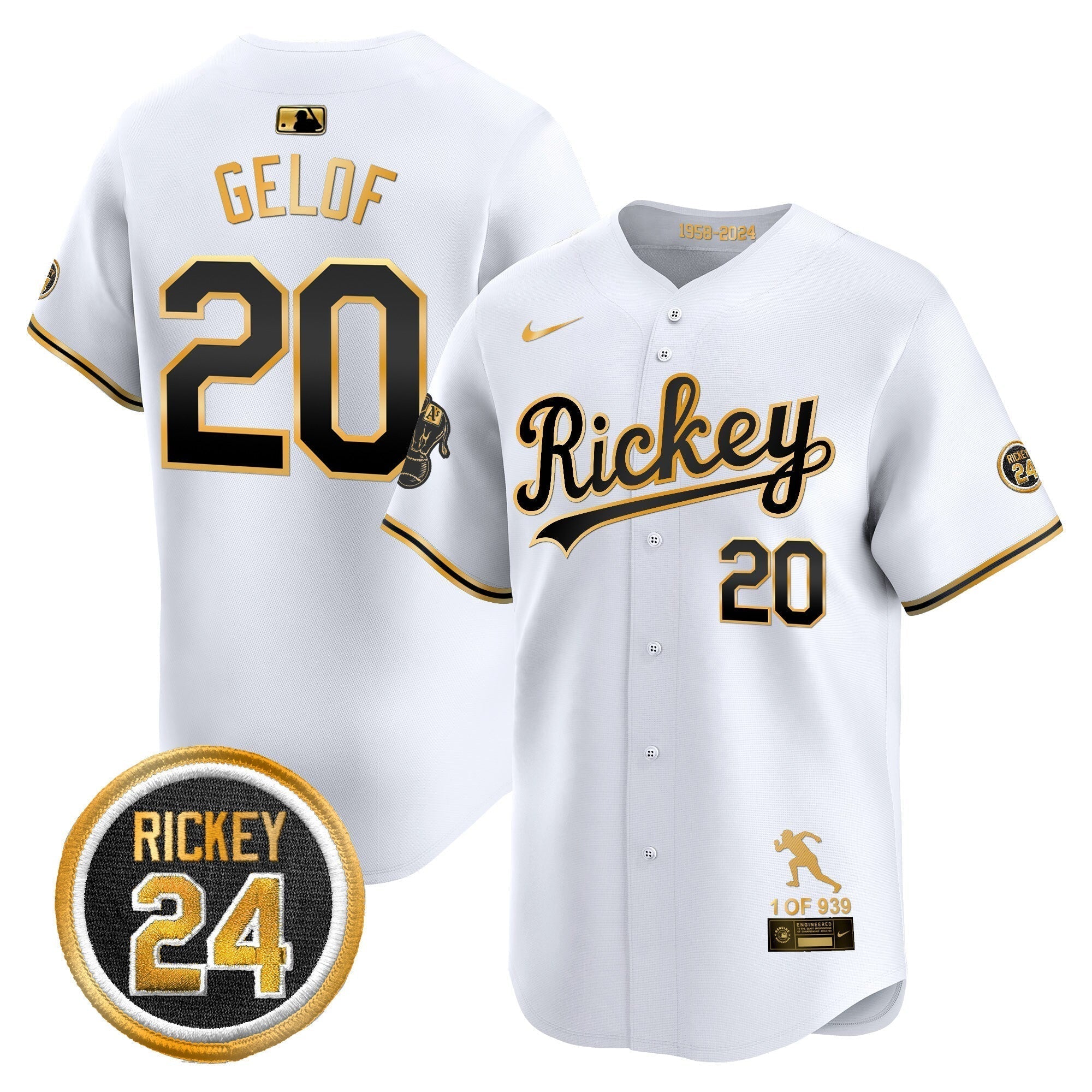 OAK Rickey Tribute style Vapor Premier Limited Jersey - Stitched