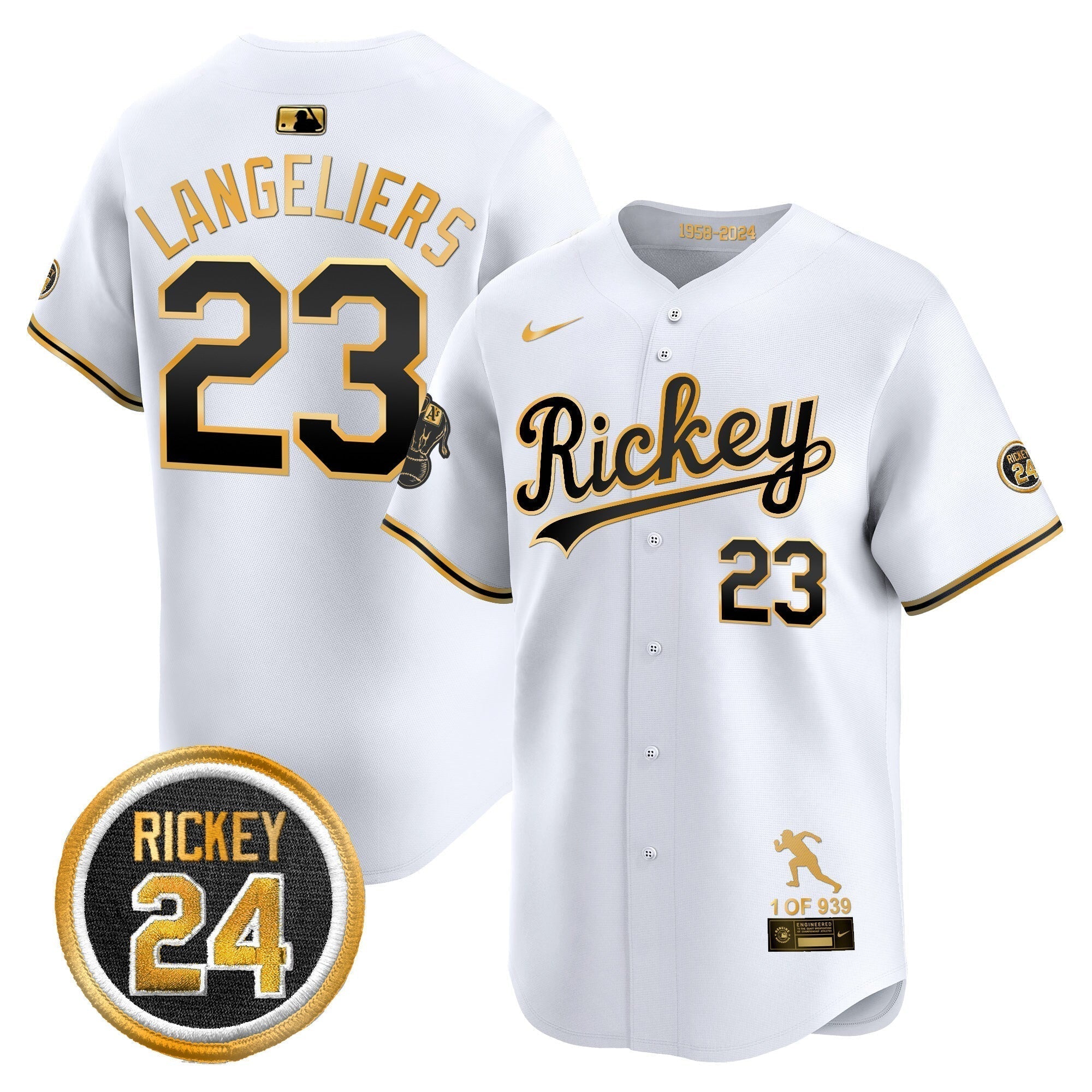OAK Rickey Tribute style Vapor Premier Limited Jersey - Stitched