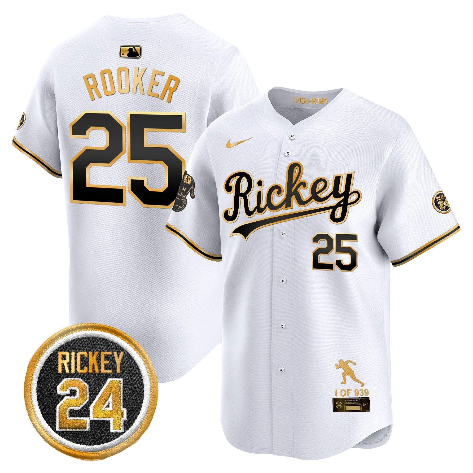 OAK Rickey Tribute style Vapor Premier Limited Jersey - Stitched
