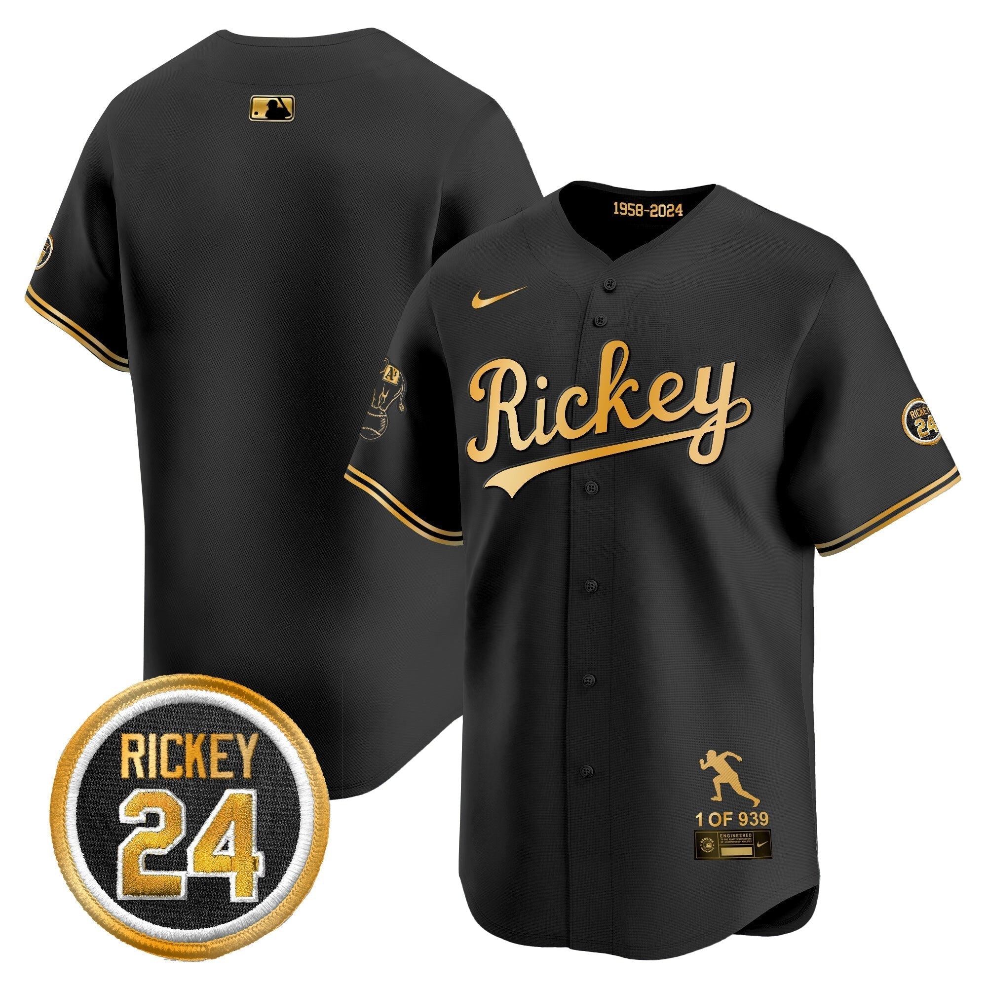 OAK Rickey Tribute style Vapor Premier Limited Jersey - Stitched