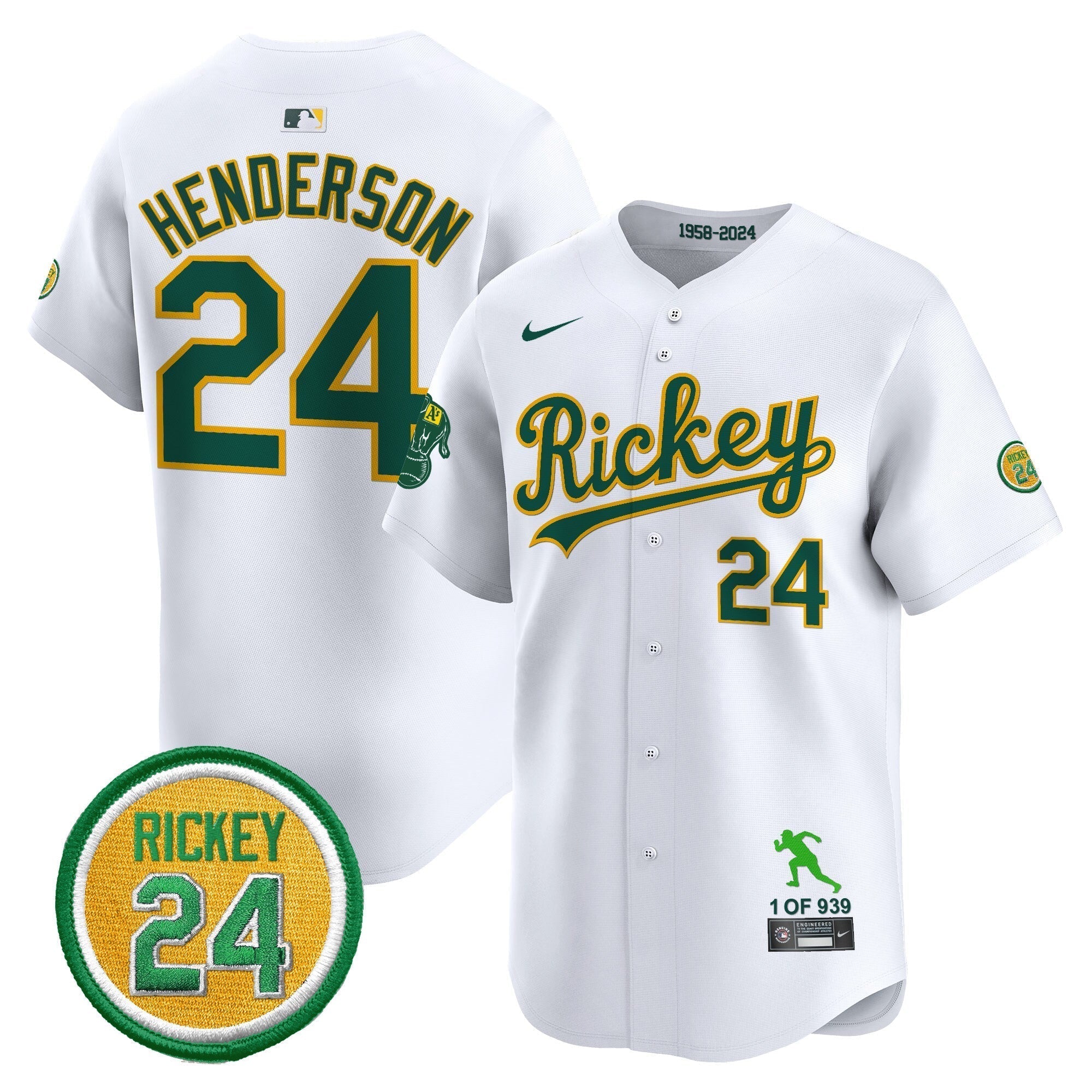 OAK Rickey Tribute style Vapor Premier Limited Jersey - Stitched