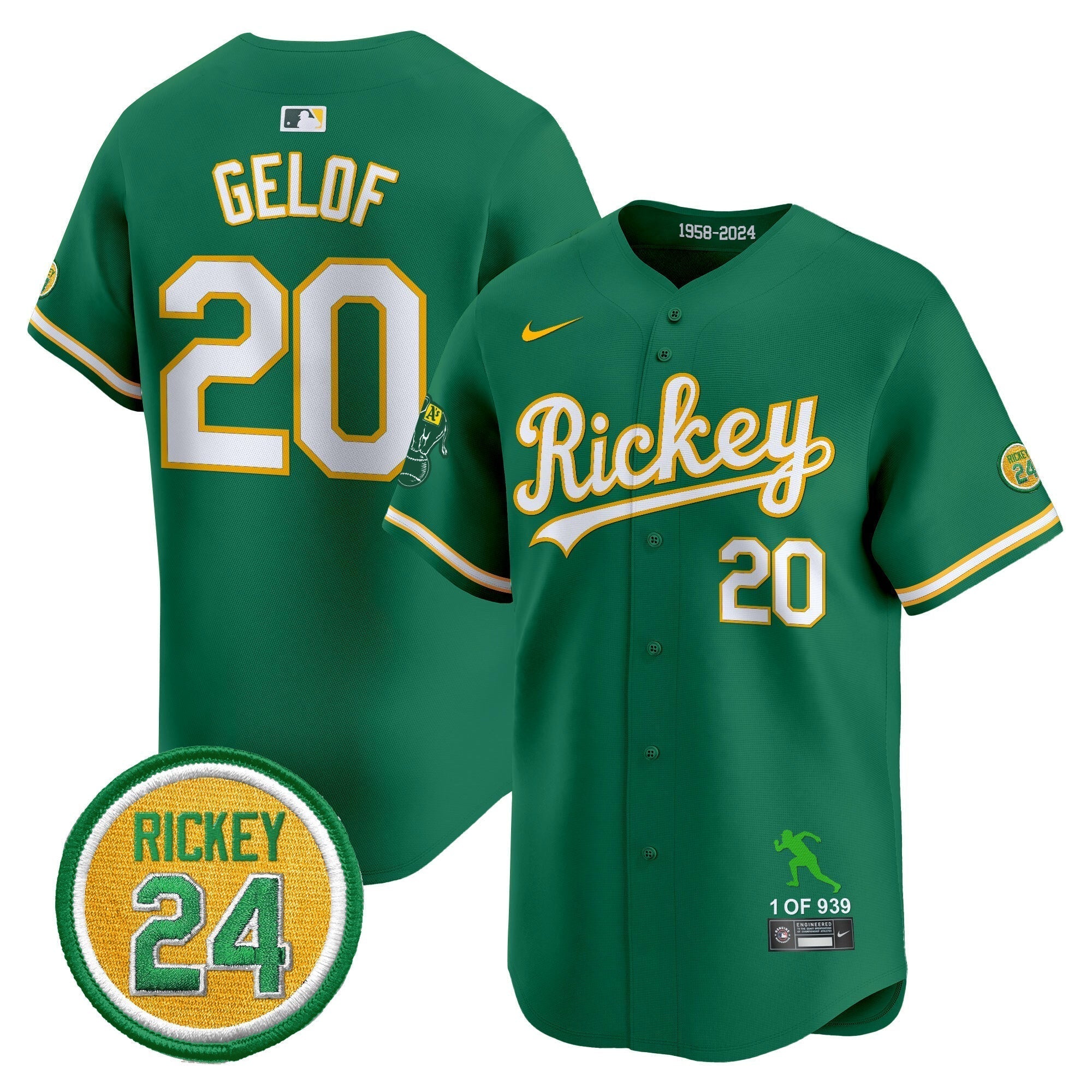 OAK Rickey Tribute style Vapor Premier Limited Jersey - Stitched