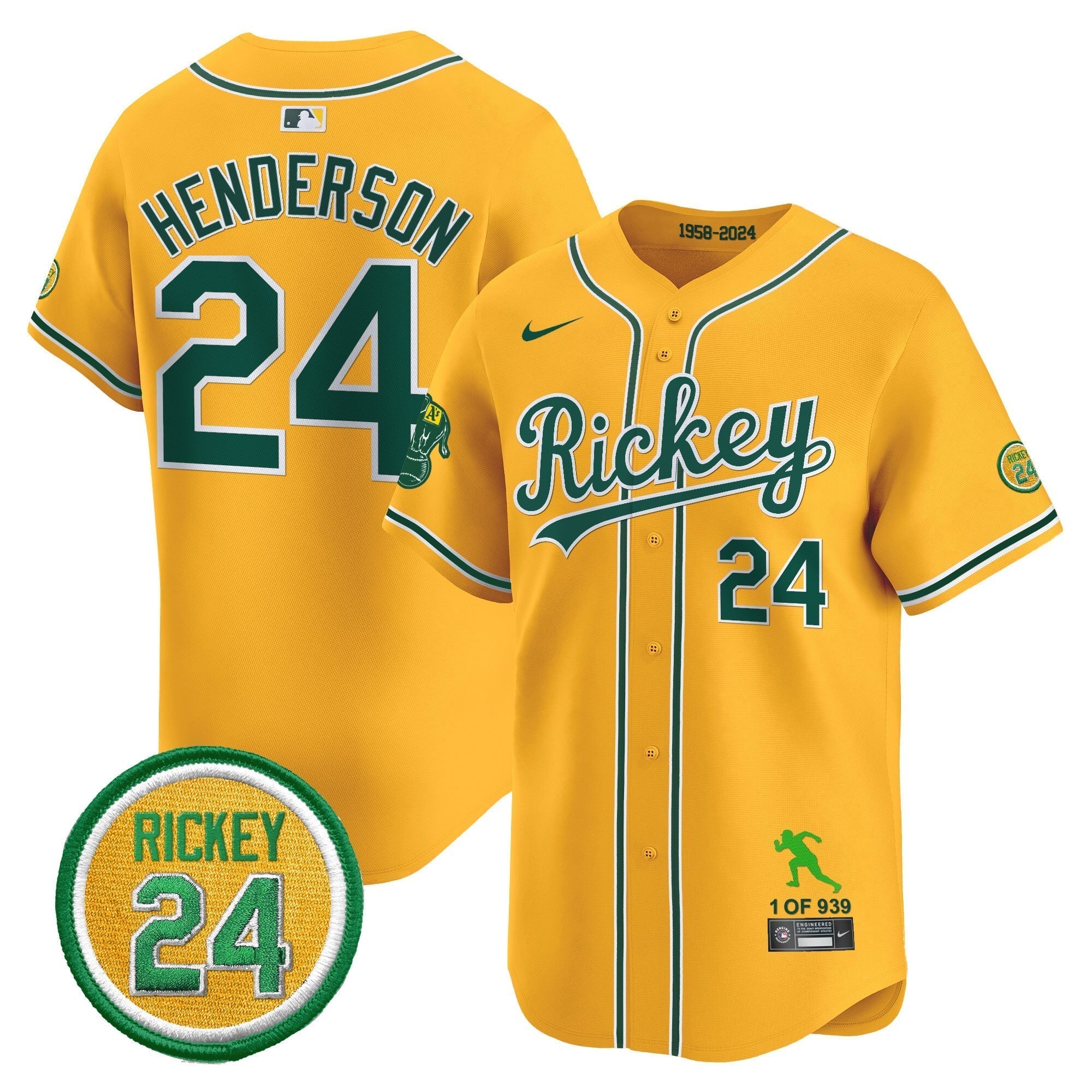 OAK Rickey Tribute style Vapor Premier Limited Jersey - Stitched
