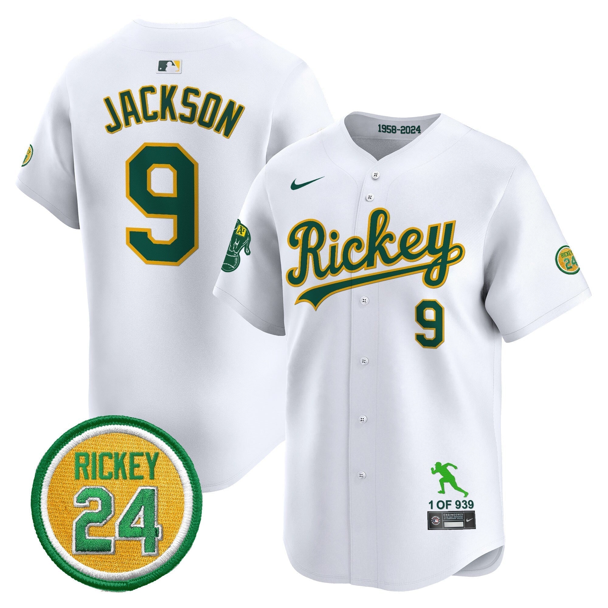 OAK Rickey Tribute style Vapor Premier Limited Jersey - Stitched