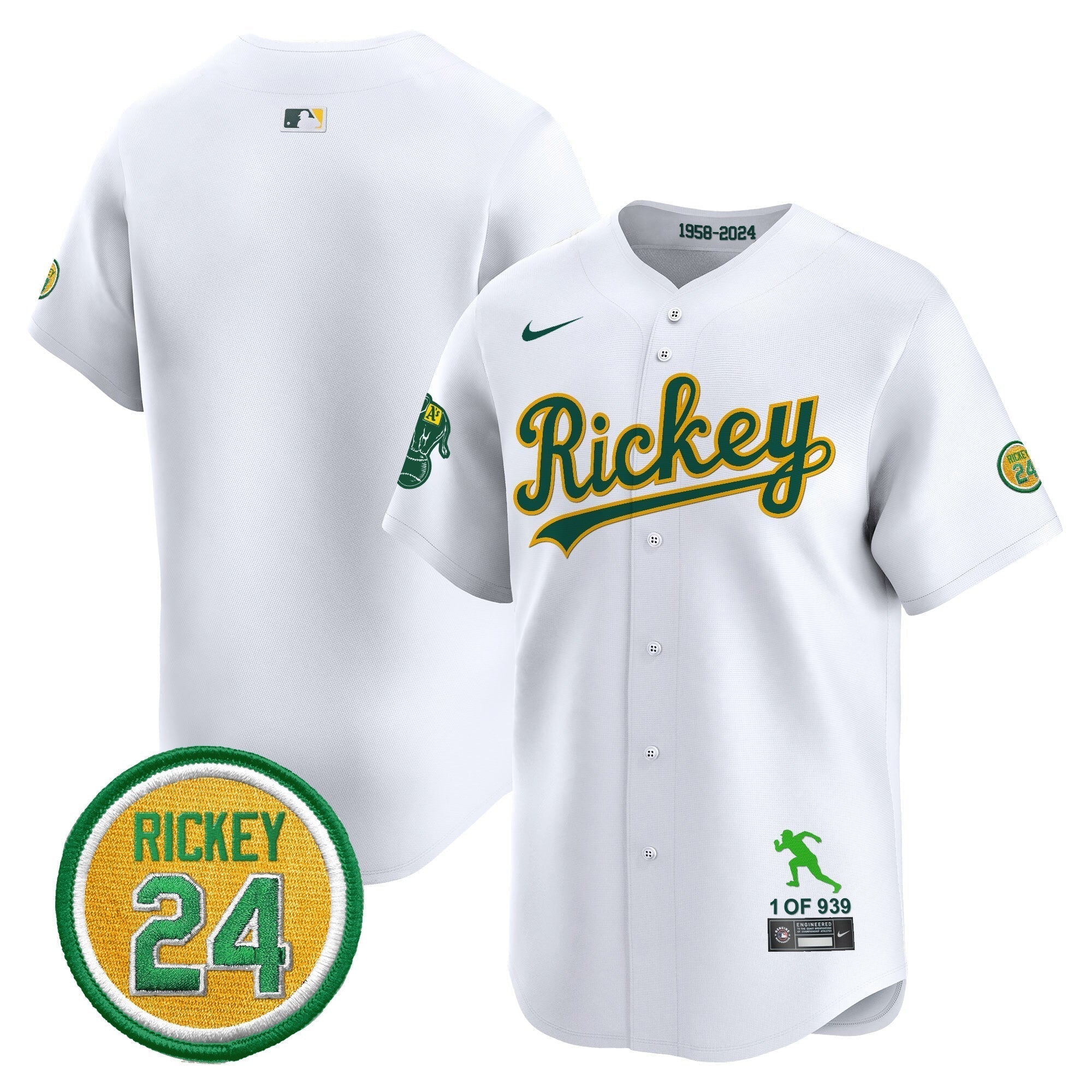 OAK Rickey Tribute style Vapor Premier Limited Jersey - Stitched