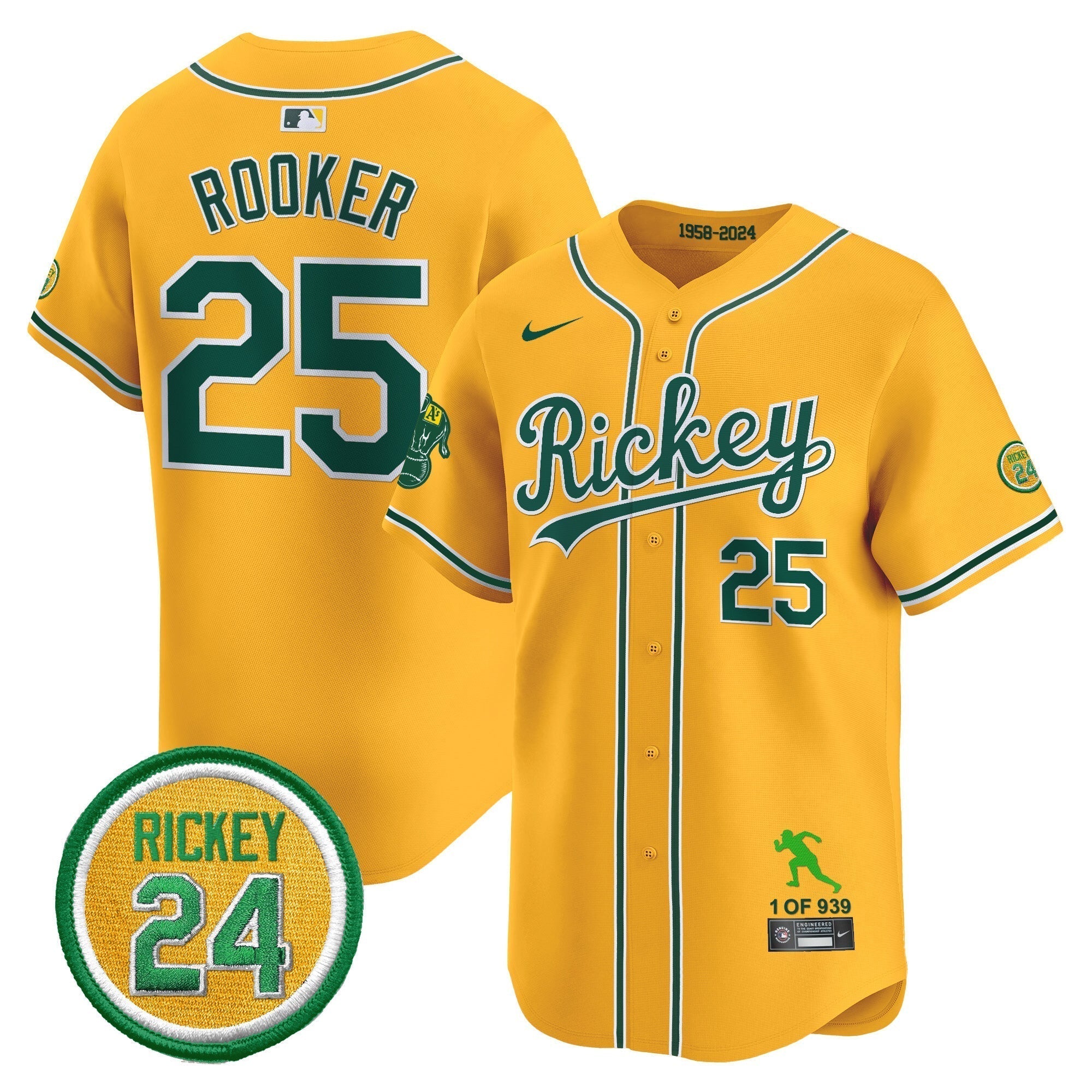 OAK Rickey Tribute style Vapor Premier Limited Jersey - Stitched
