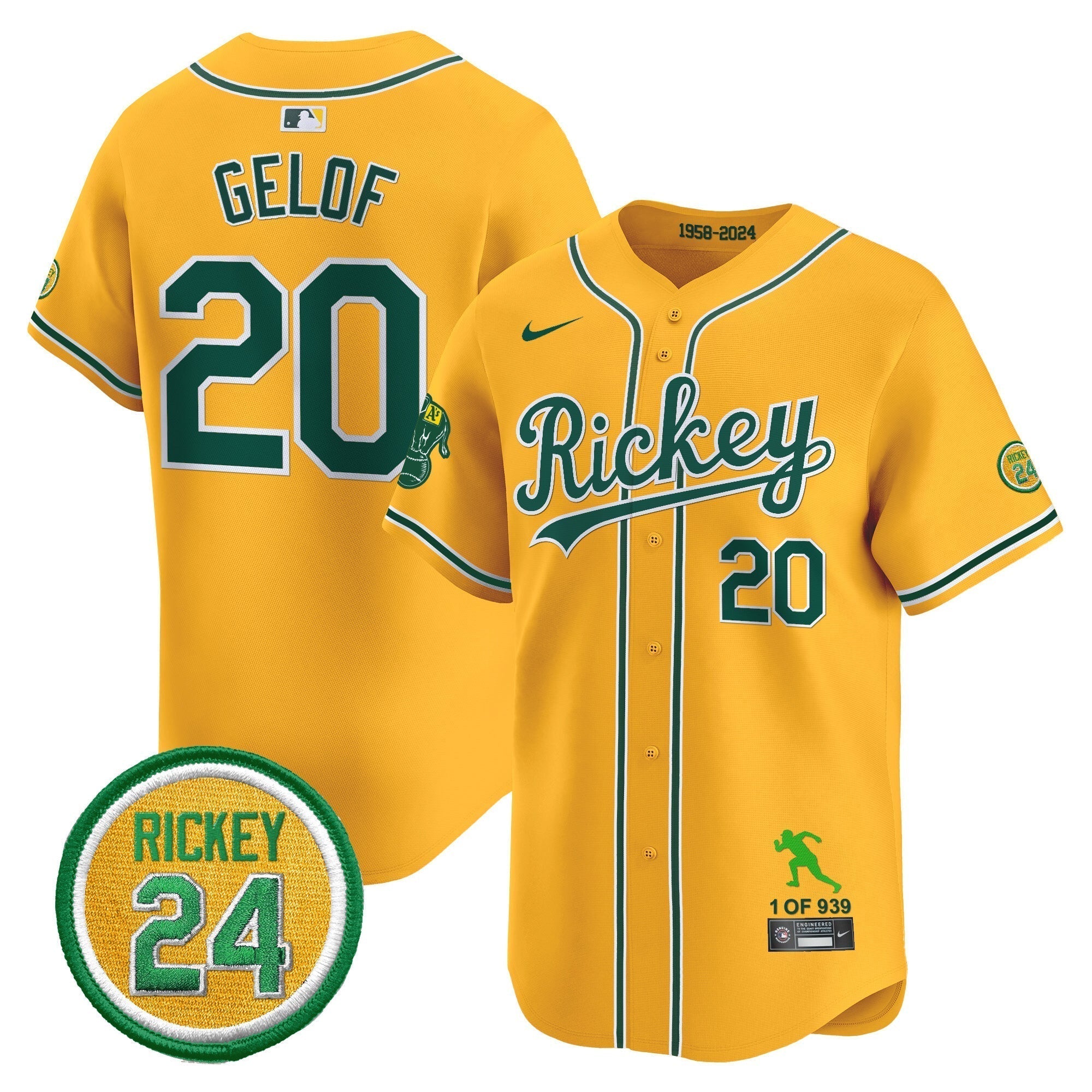 OAK Rickey Tribute style Vapor Premier Limited Jersey - Stitched