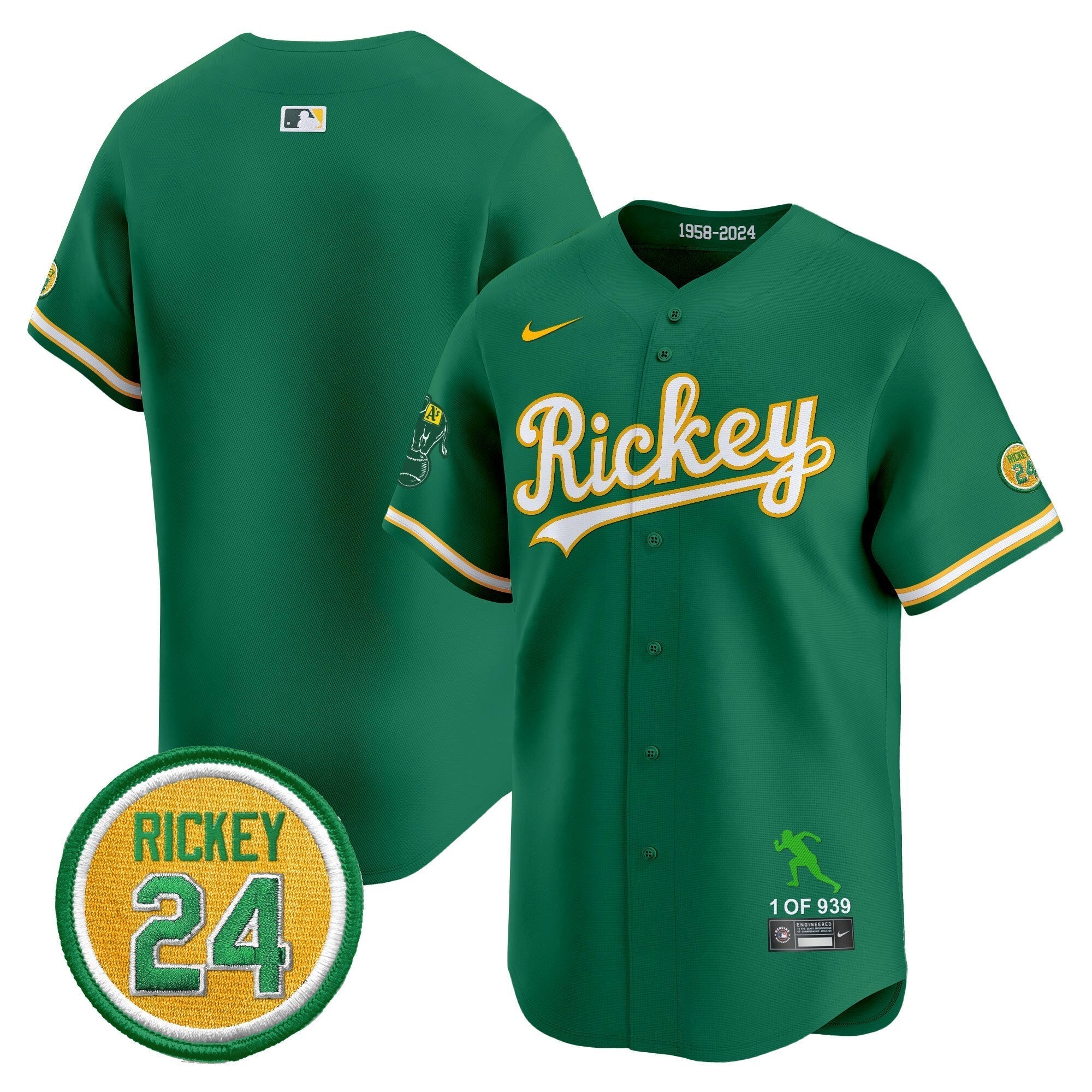 OAK Rickey Tribute style Vapor Premier Limited Jersey - Stitched