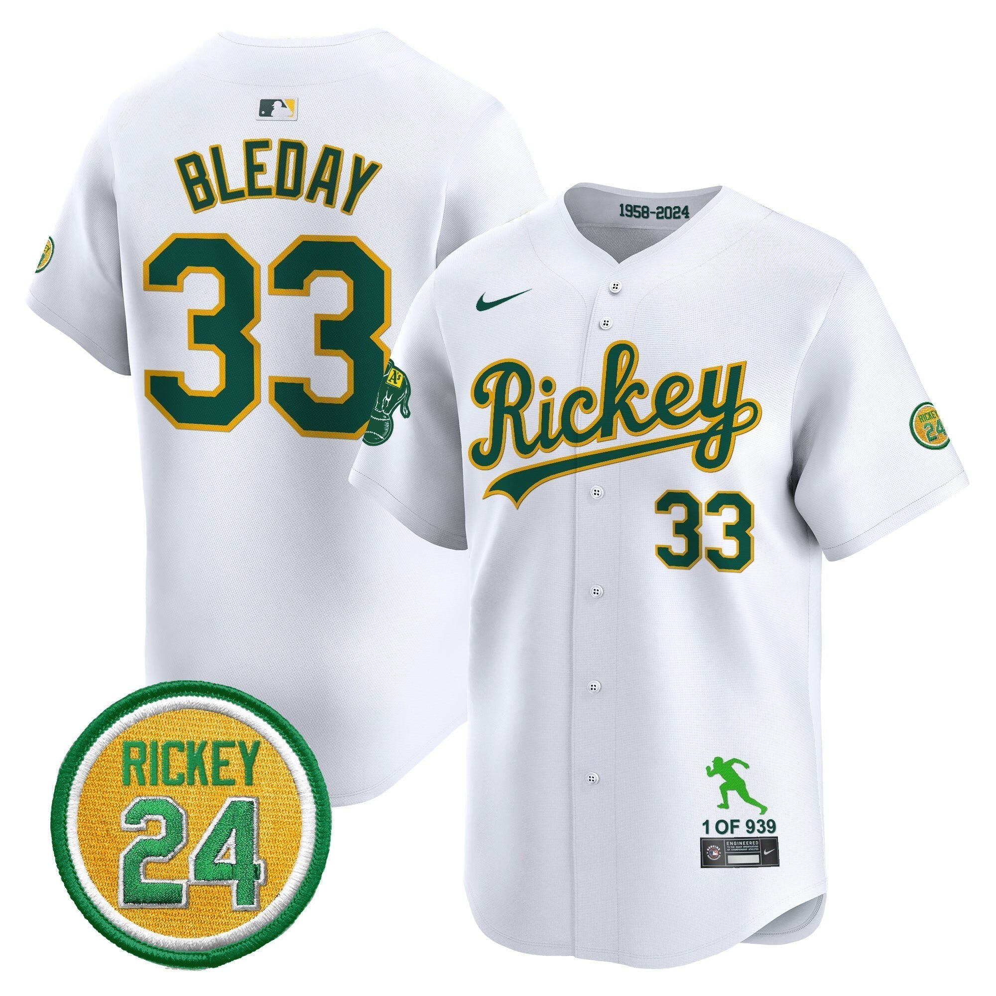 OAK Rickey Tribute style Vapor Premier Limited Jersey - Stitched