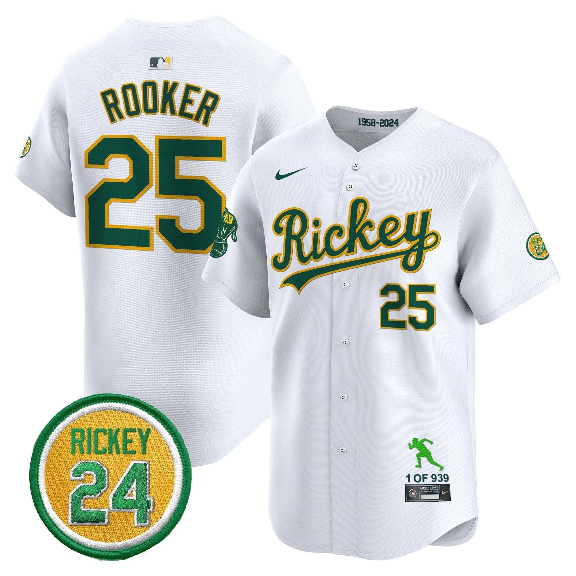 OAK Rickey Tribute style Vapor Premier Limited Jersey - Stitched