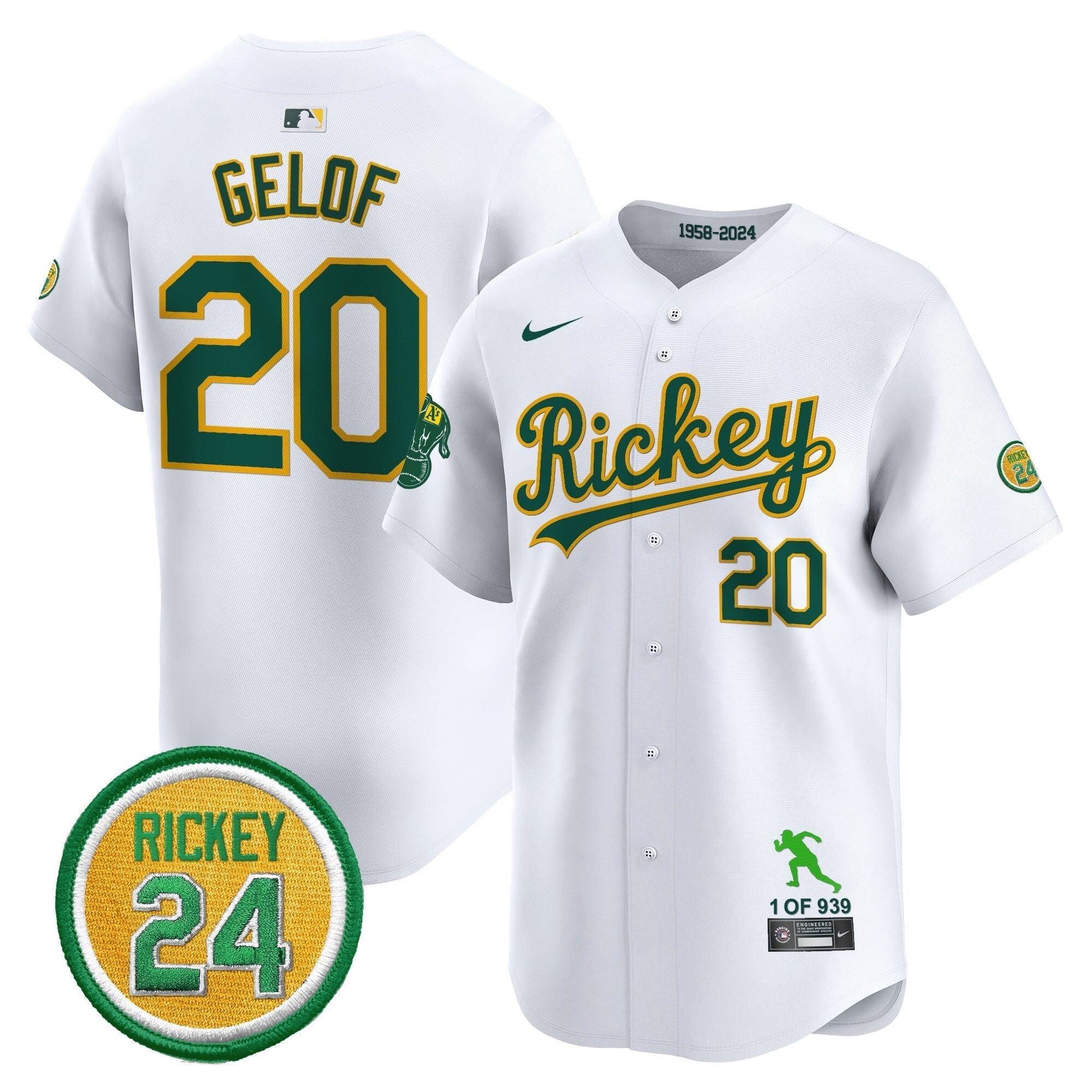OAK Rickey Tribute style Vapor Premier Limited Jersey - Stitched