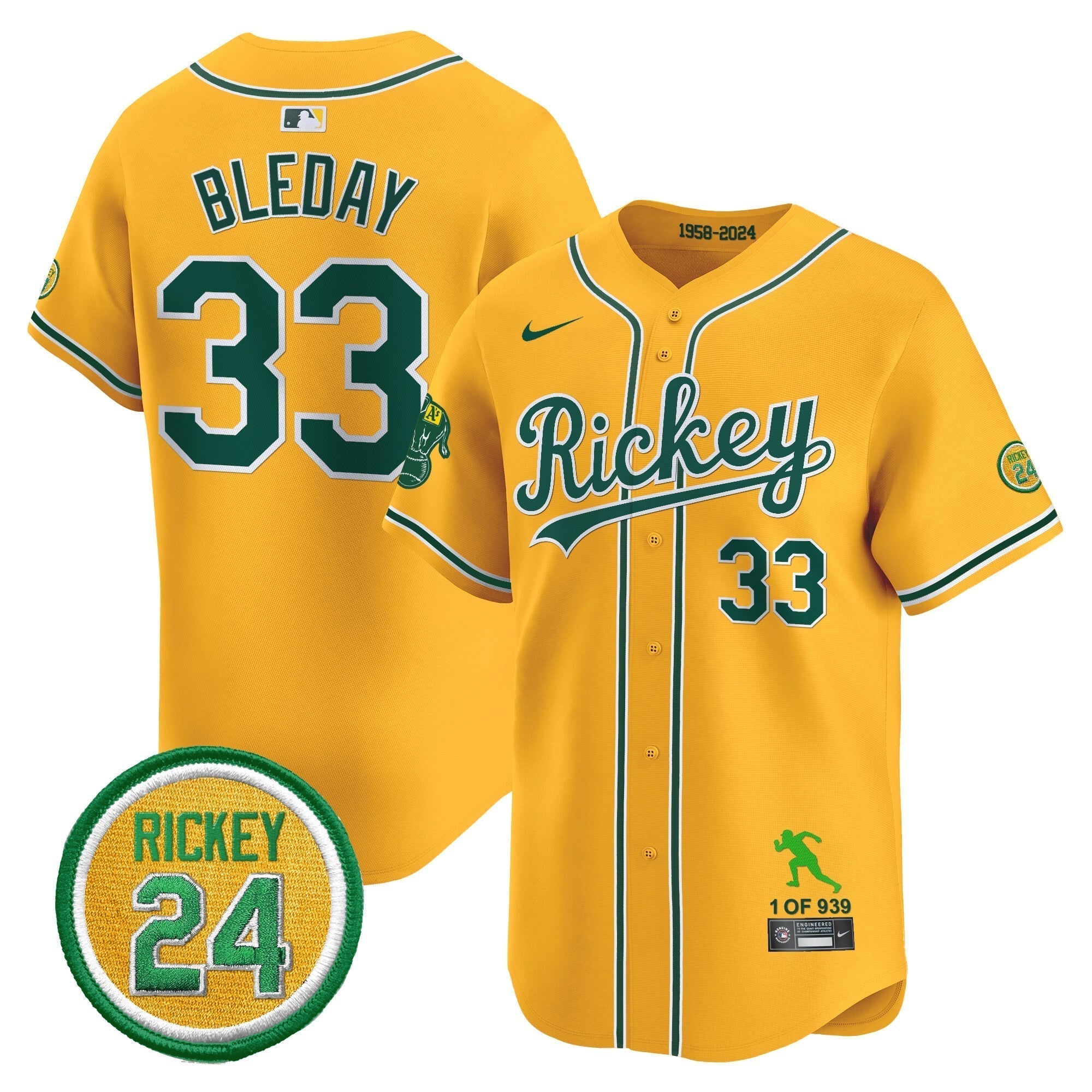 OAK Rickey Tribute style Vapor Premier Limited Jersey - Stitched